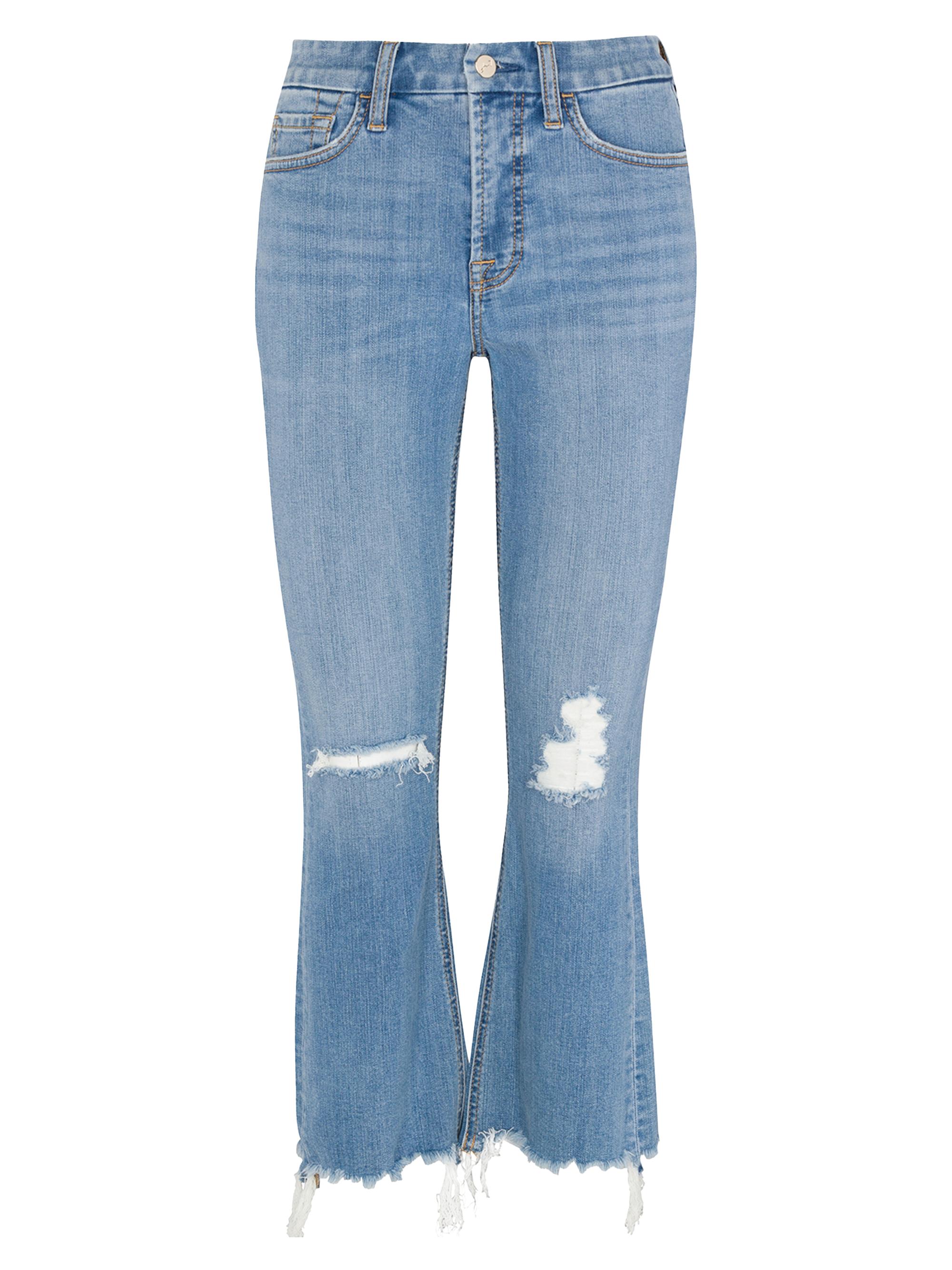 Jen7 Women's Le Disco Cropped Distressed Jeans - Lark