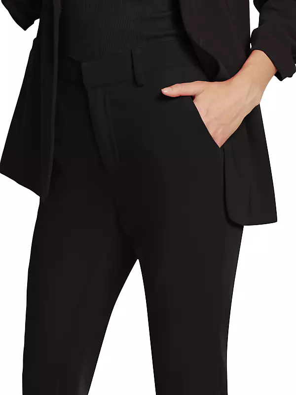 L'Agence NWT Polyester Blend Dress Pants Size 2 in Solid Black 28 Inch  Inseam