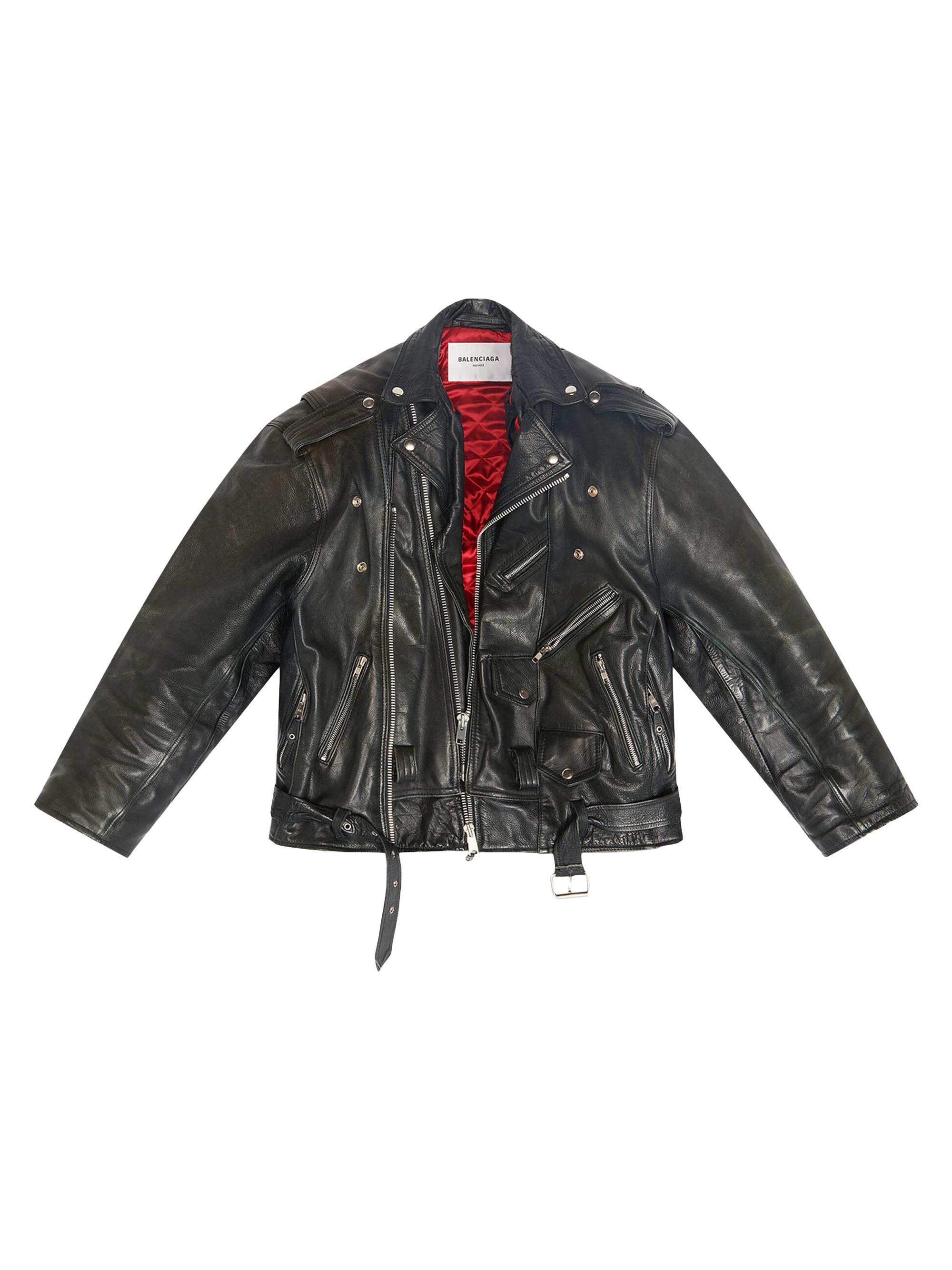 Balenciaga Men's Upcycled Biker Jacket - Black