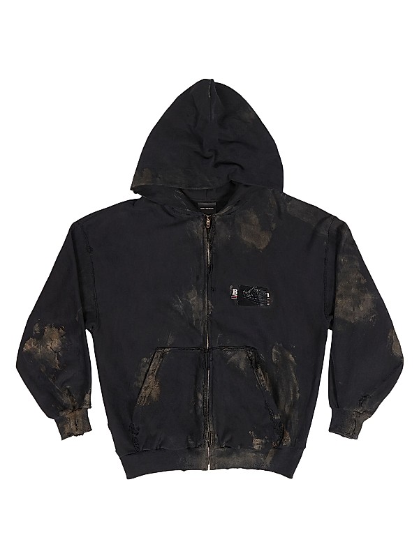 Shop Balenciaga Gaffer Zip-Up Hoodie Small Fit | Saks Fifth Shop Balenciaga Gaffer Zip-Up Hoodie Small Fit | Saks Fifth