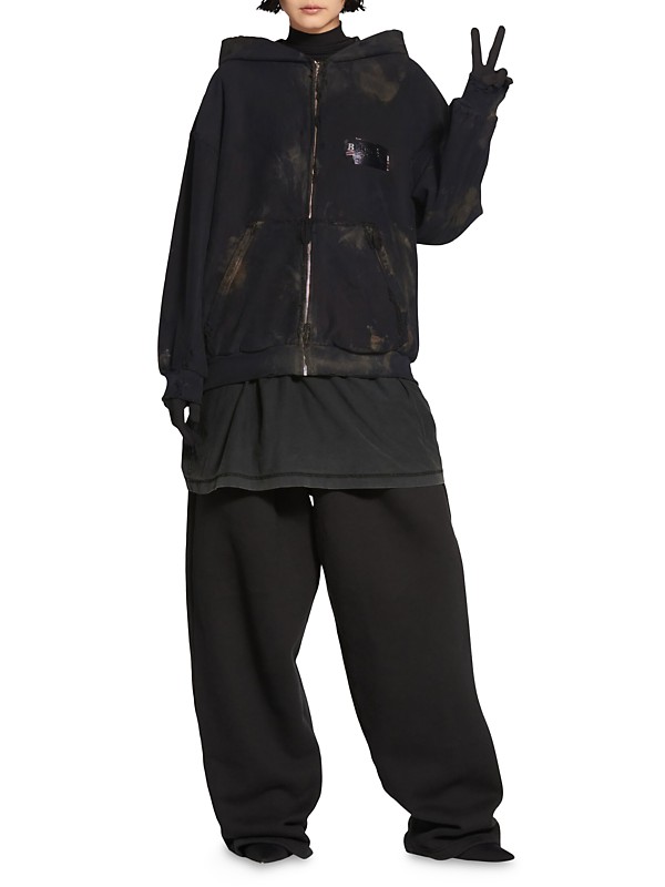 Shop Balenciaga Gaffer Zip-Up Hoodie Small Fit | Saks Fifth Shop Balenciaga Gaffer Zip-Up Hoodie Small Fit | Saks Fifth