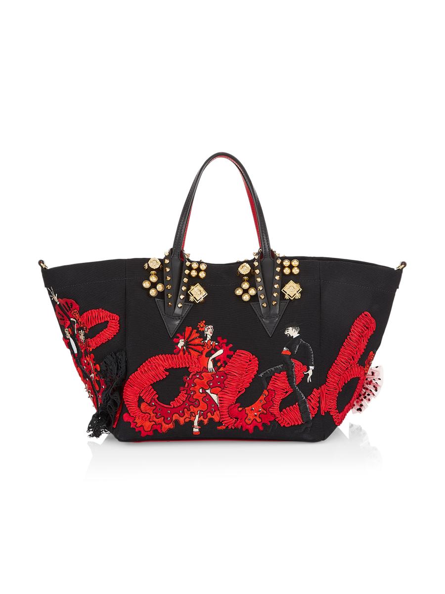 Christian Louboutin Small Flamencaba Embroidered Tote Bag | Saks