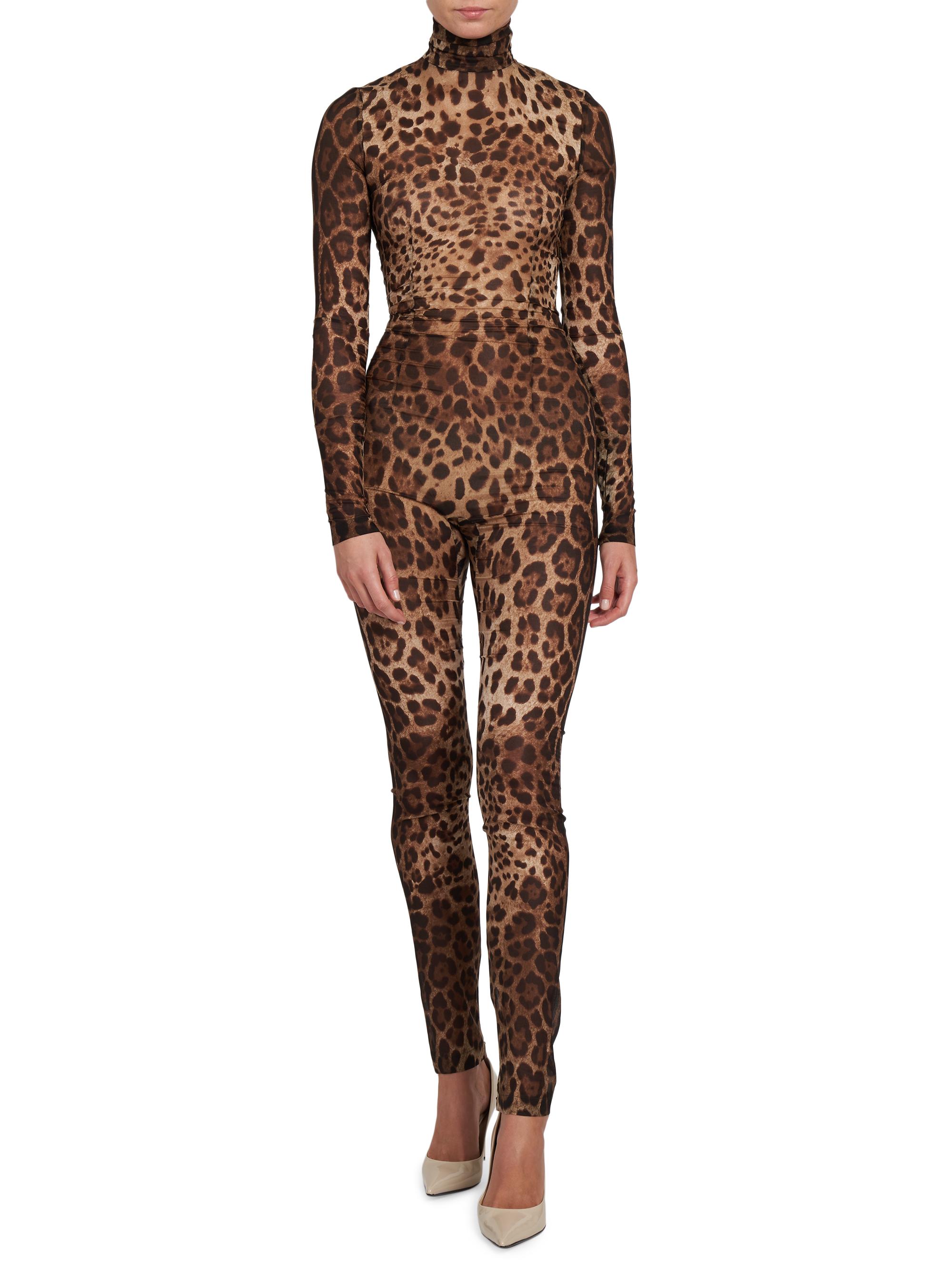 Dolce&Gabbana Cheetah-Printed Turtleneck Catsuit | Saks Fifth Avenue