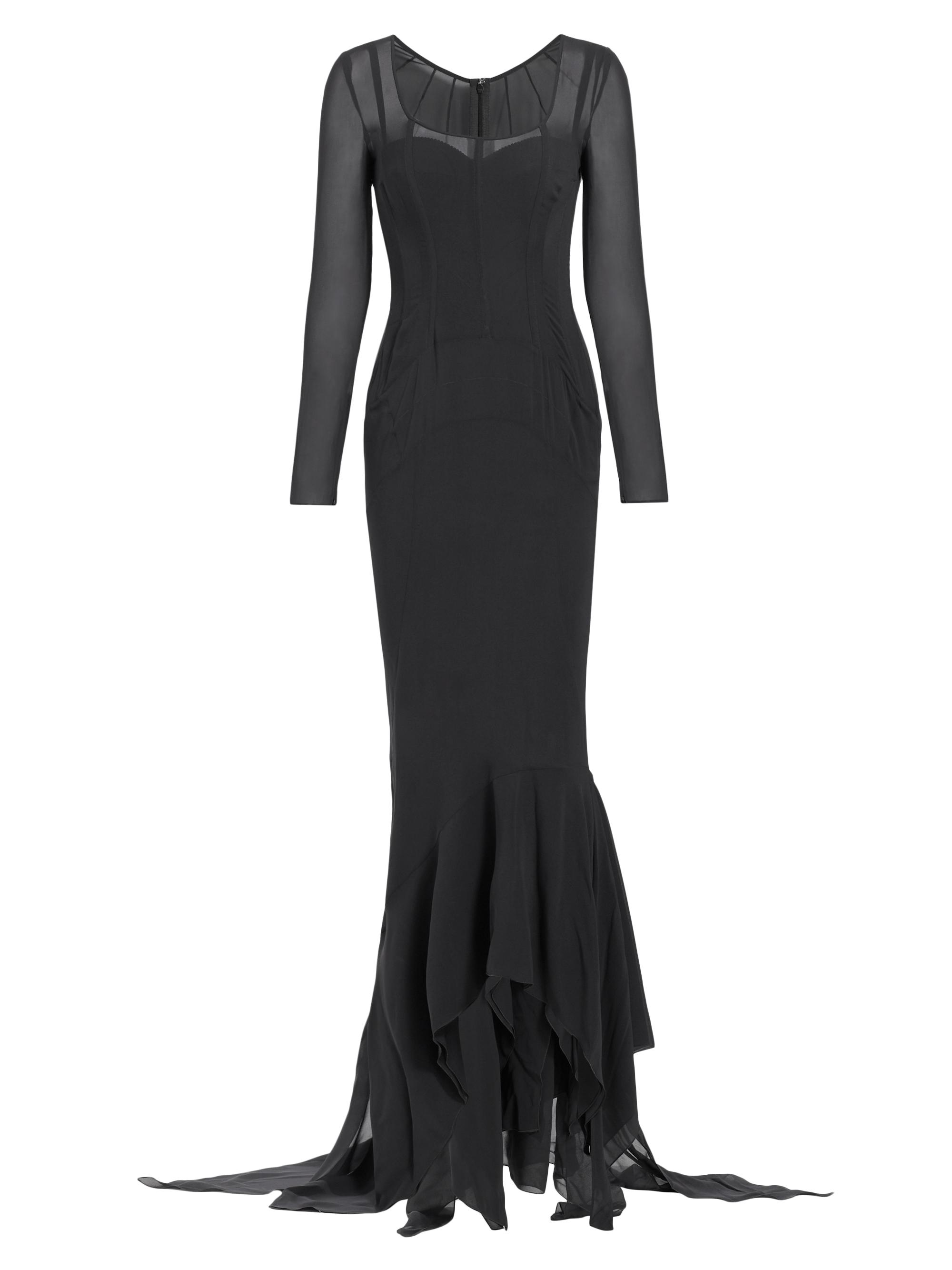Dolce & Gabbana Women's Sheer Long-Sleeve Gown - Grey