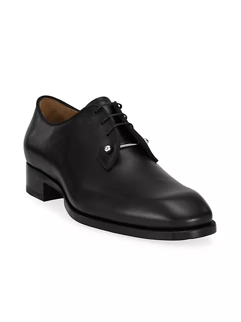 Christian Louboutin Men's Chambeliss Leather Oxfords - Black - Size 14