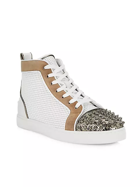 Christian Louboutin High Top Spikes Sneakers White Size 42 US 9
