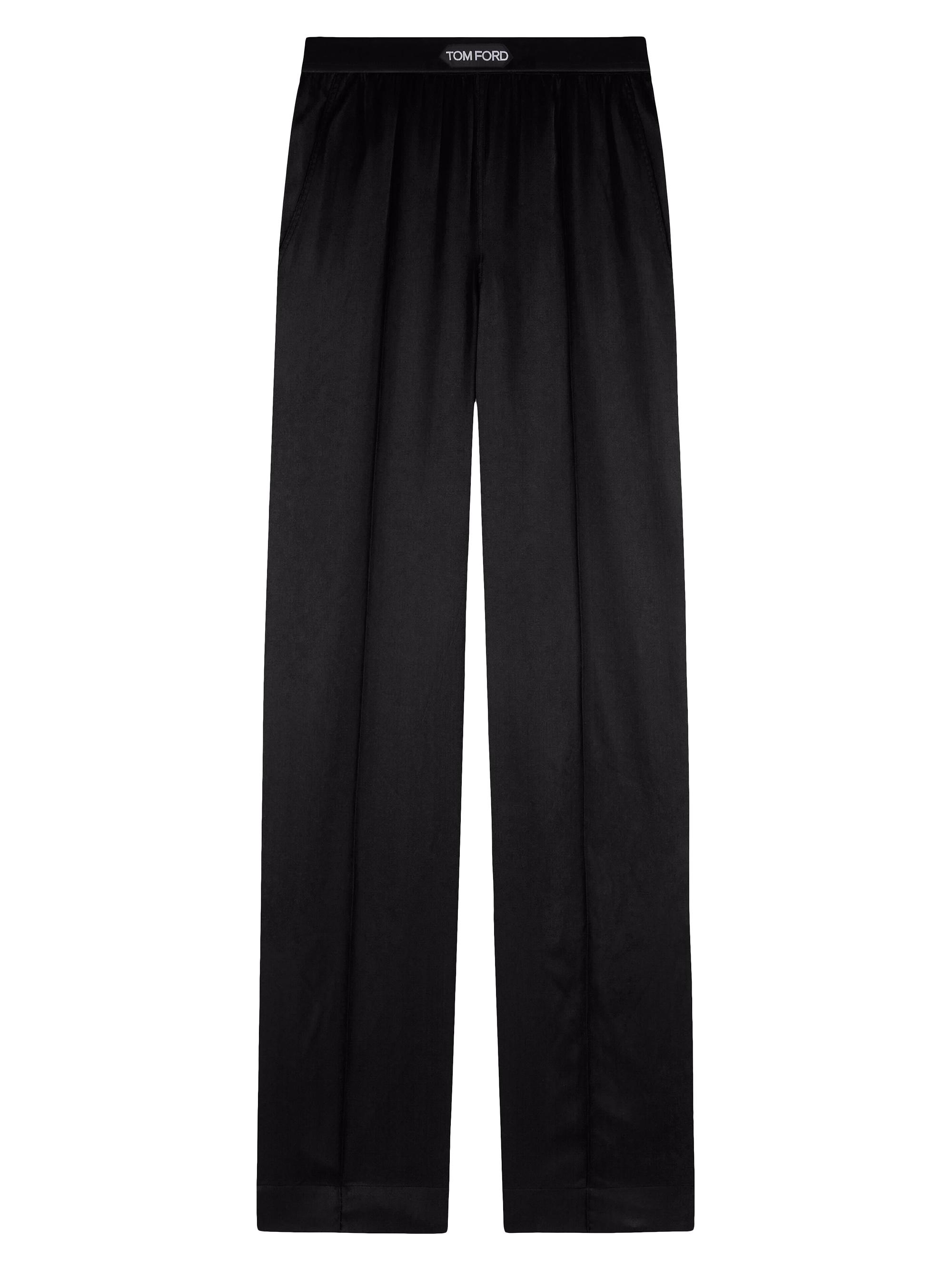 TOM FORD Women's Silk-Blend Logo Pants - Black