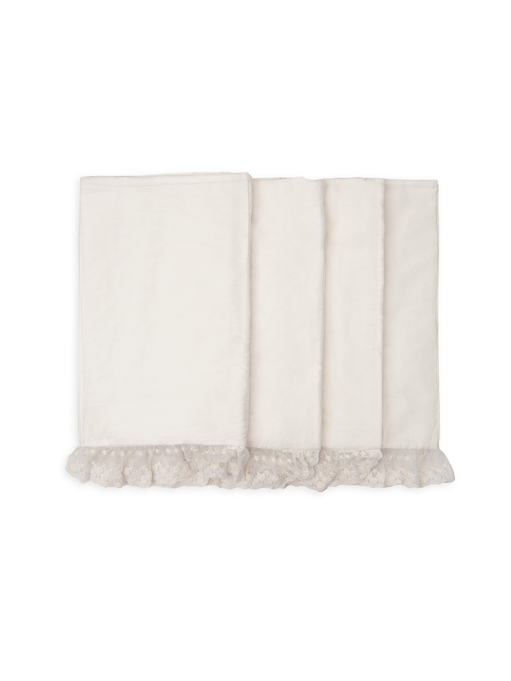 Haute Baby Innocence Lace-Trim Four-Piece Bedding Set - Off White