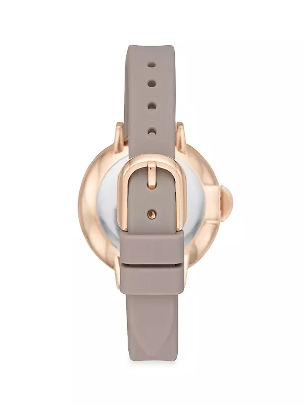 Rose Goldtone & Silicone Strap Watch