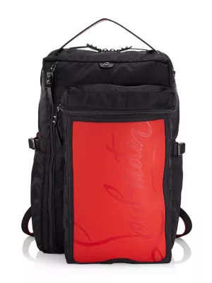 Christian Louboutin Men's Loubideal Logo Backpack - Loubi Black