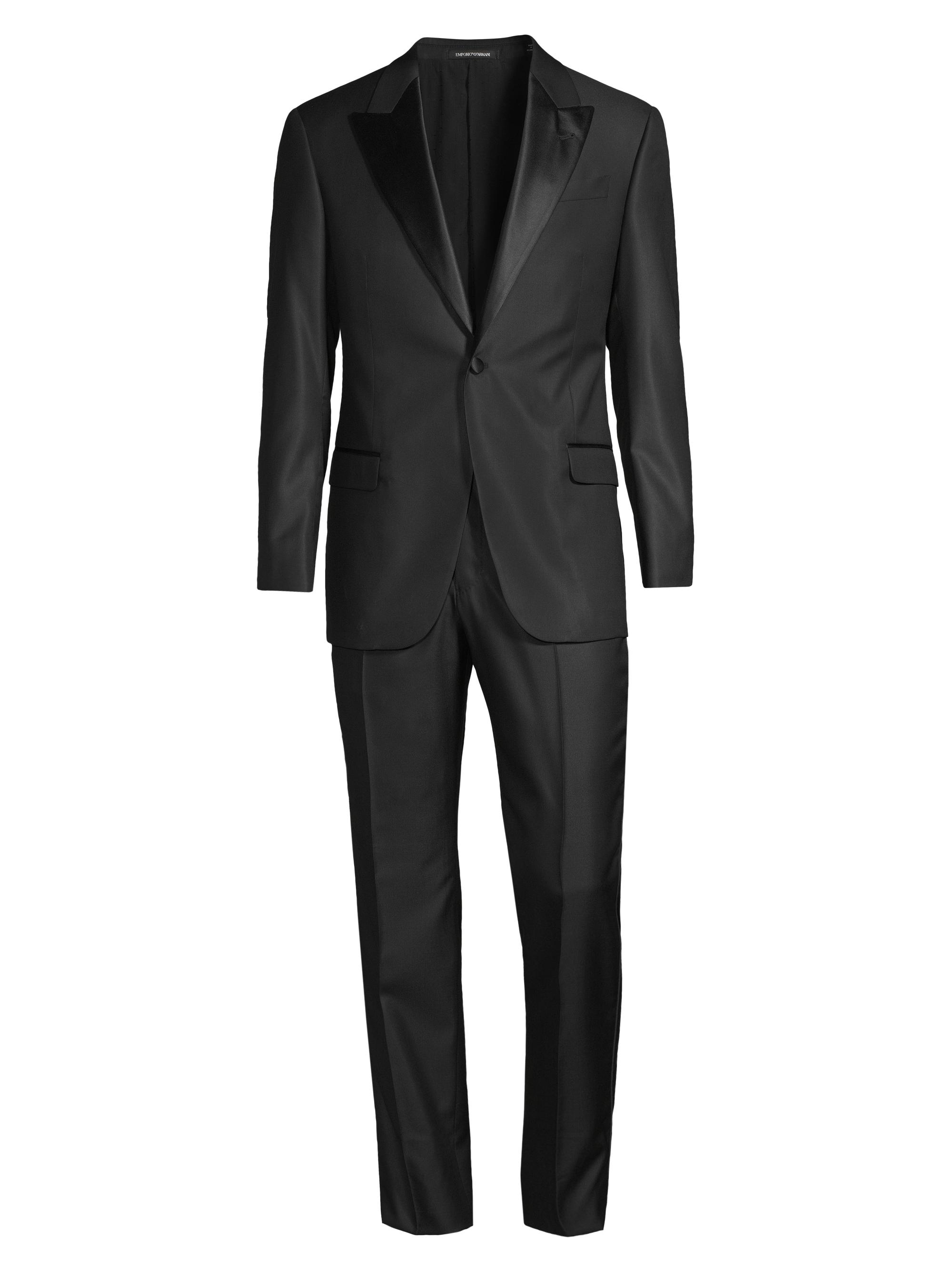 Emporio Armani Men's Tailored Wool-Blend Tuxedo - Black