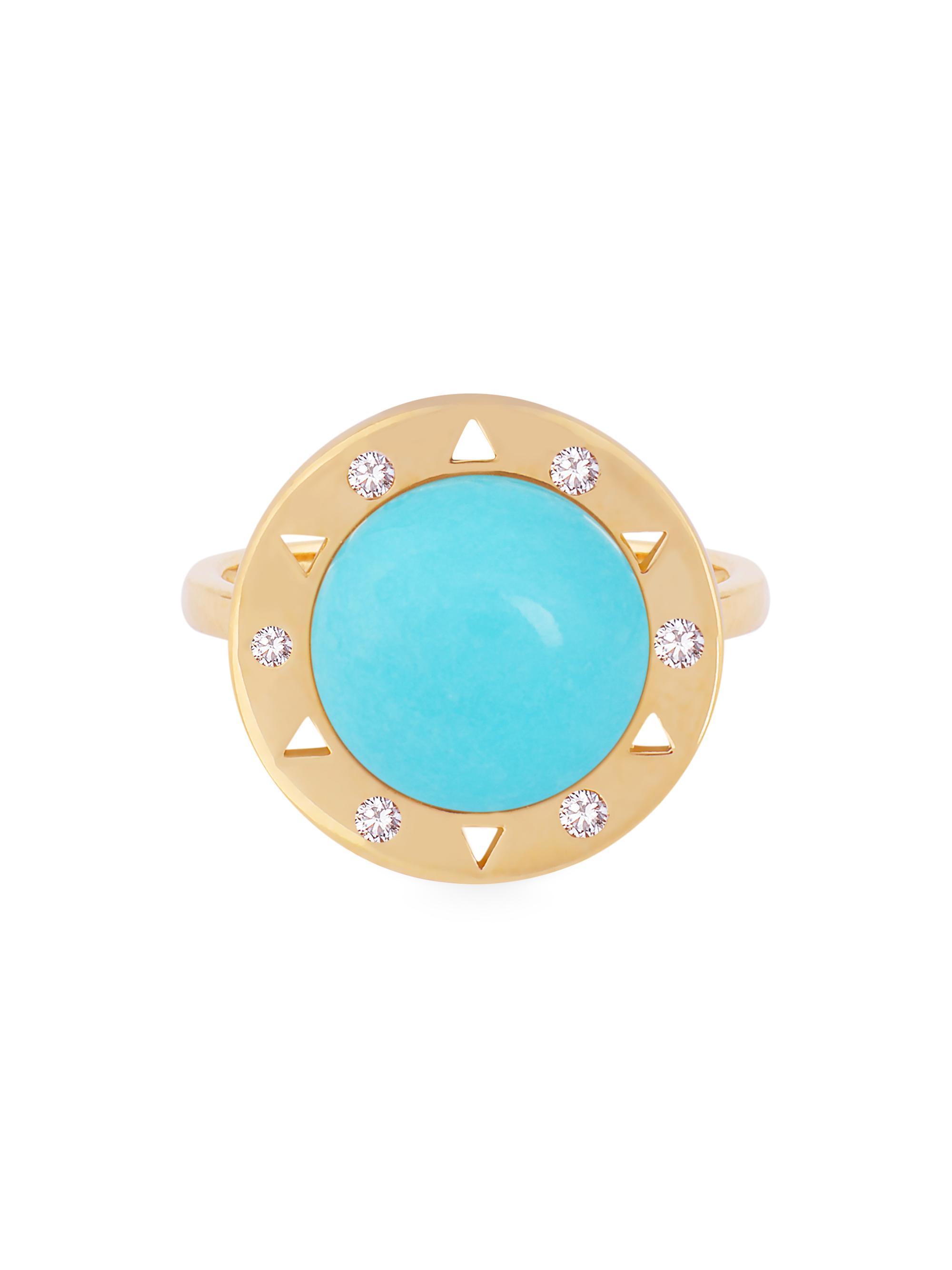 Rosmundo Women's Dolce Vita 18K Gold, Diamond & Turquoise Ring - Yellow Gold