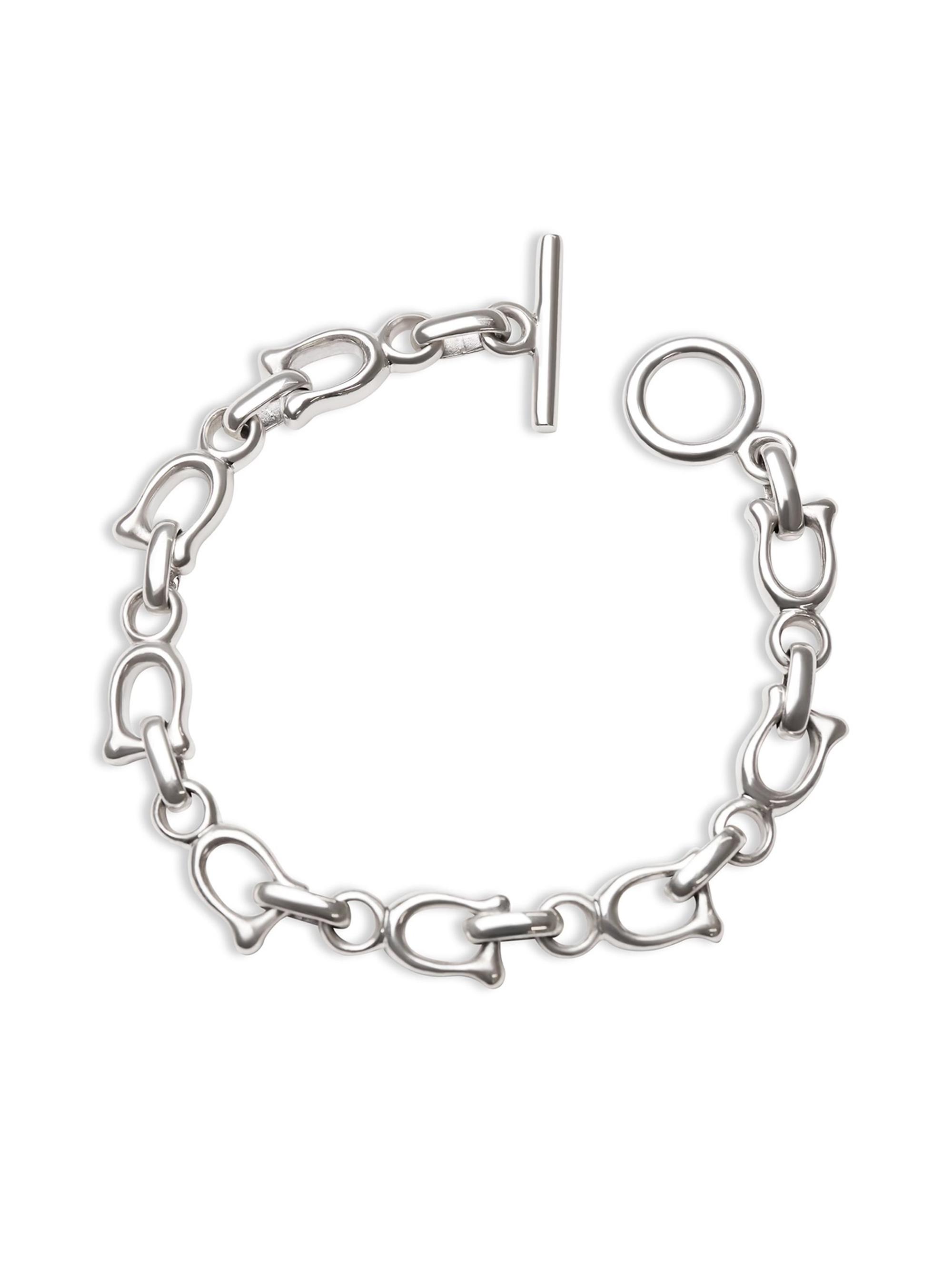 Her Children Essentials Silver Interlocking Horseshoe Bracelet - Silver