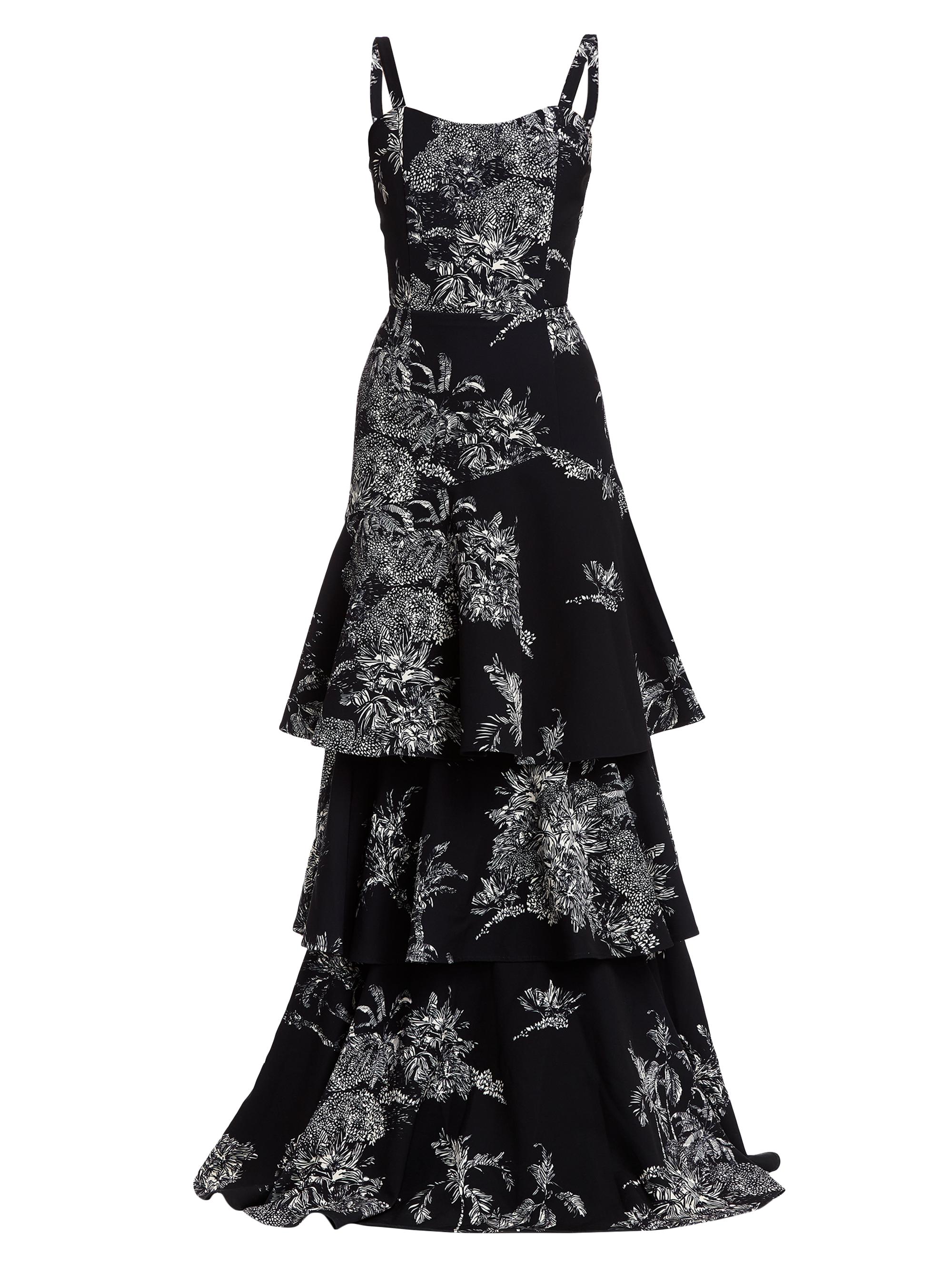 Mestiza New York Women's Torero Ruffled Floral Gown - Black