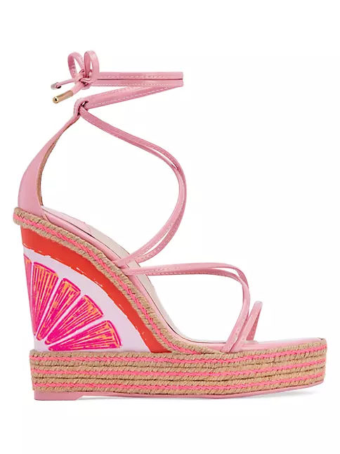 Sophia Webster Women's Mimi Leather Wedge Sandals - Pink - Size 5