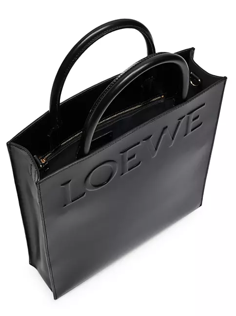 Loewe Men's Logo-Debossed Leather Tote Bag