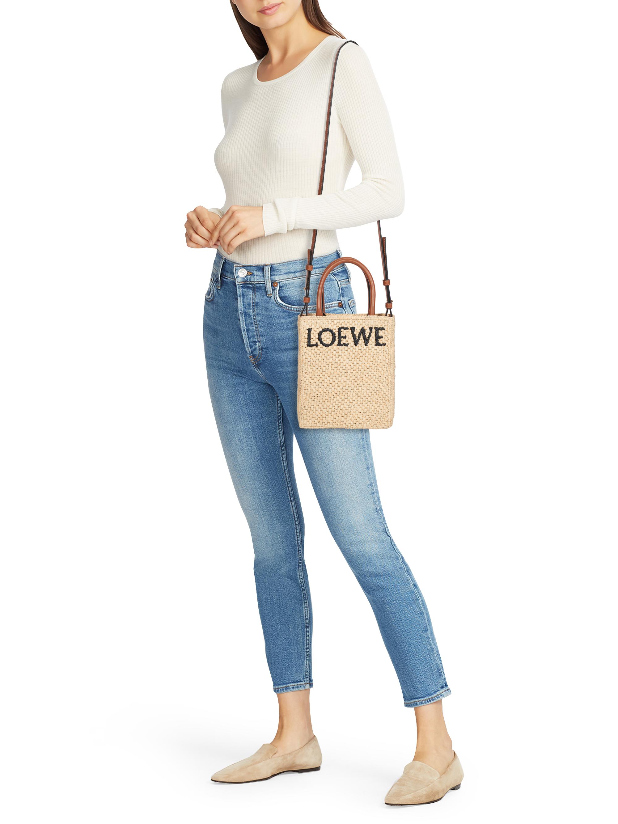 LOEWE A5 Raffia & Leather Tote Bag | Saks Fifth Avenue