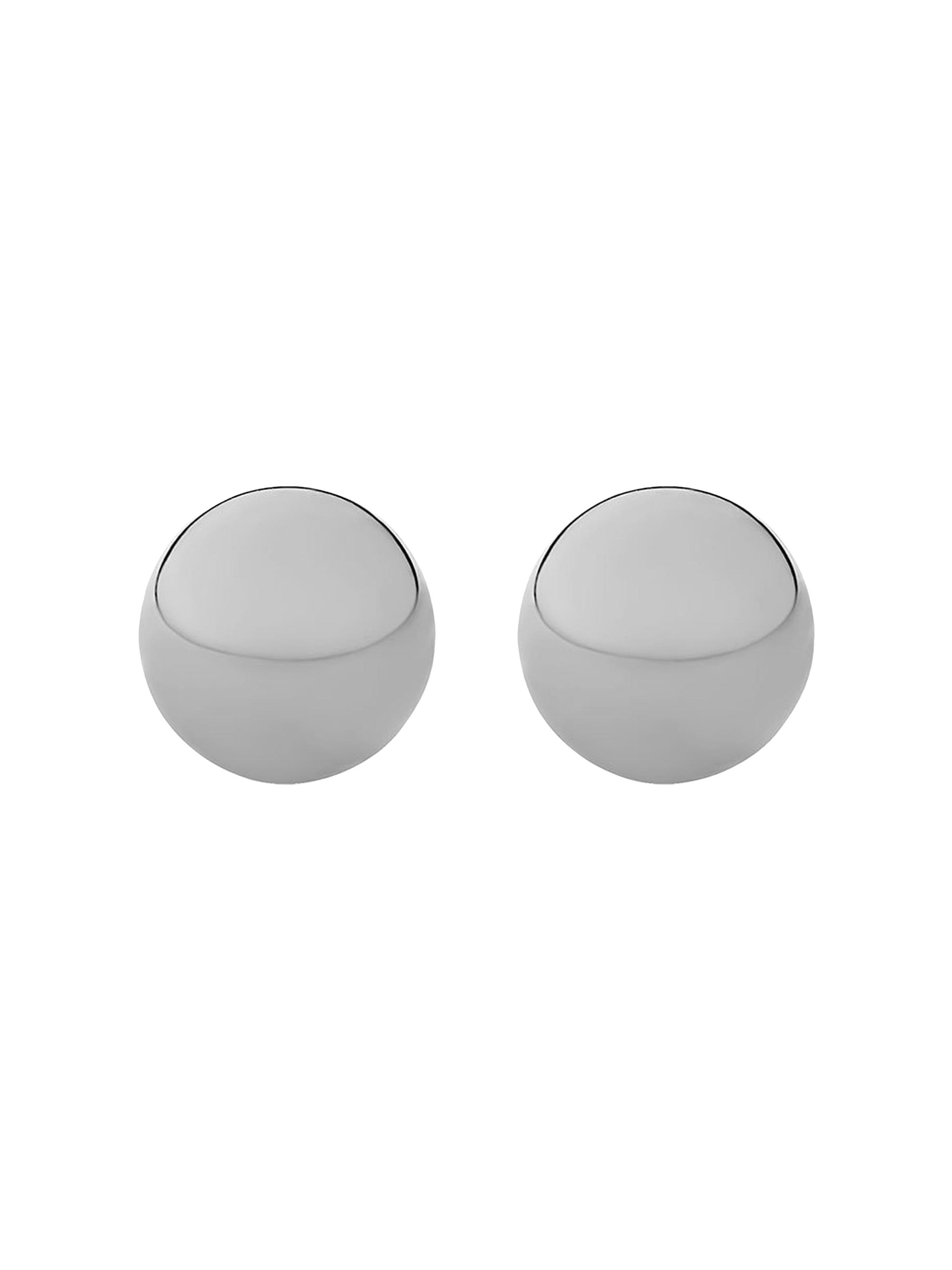 Oradina Women's 14K White Solid Gold Have A Ball Studs - White Gold