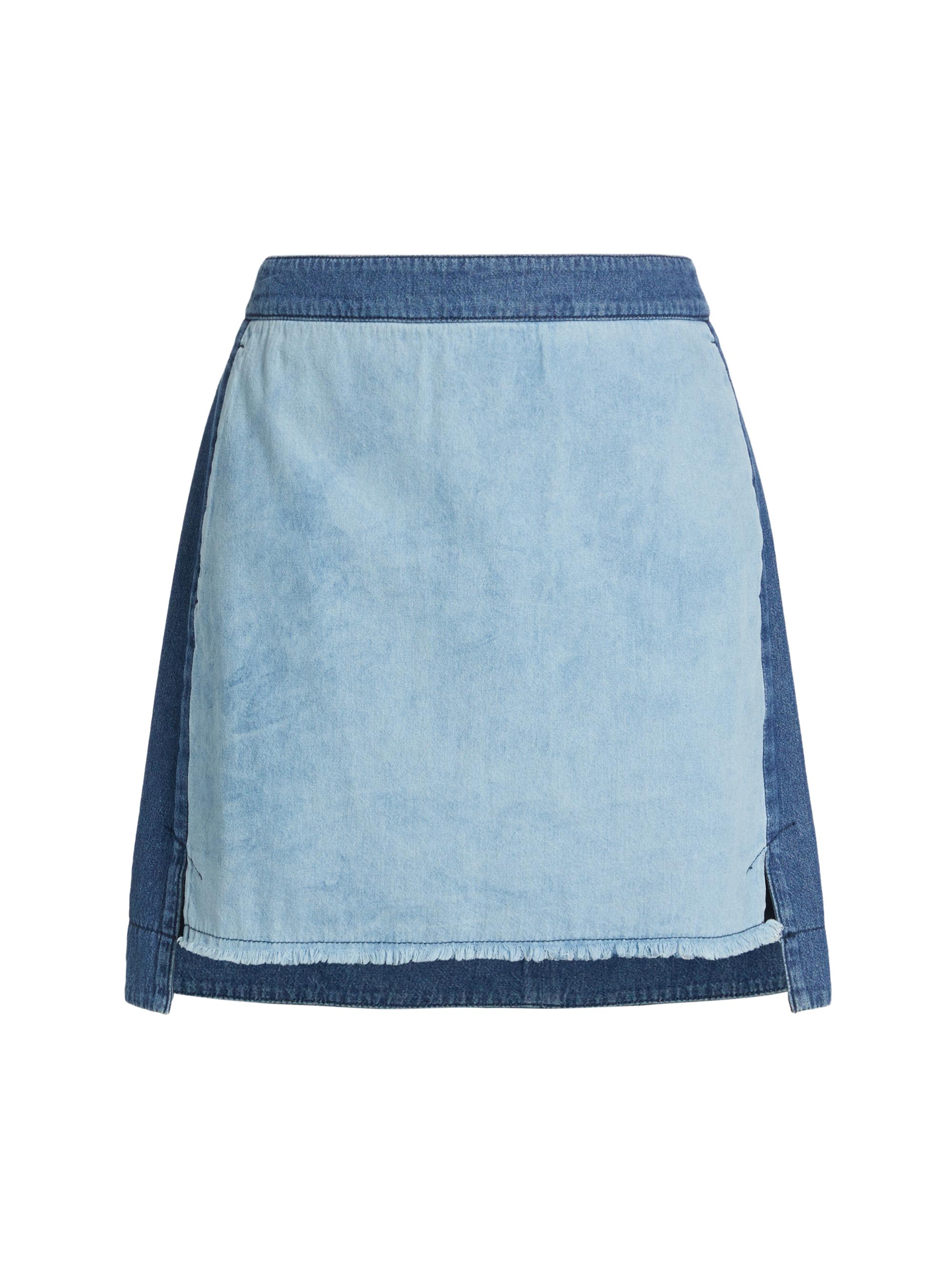 Raquel Allegra Women's Tansy Two-Tone Denim Miniskirt - Indigo