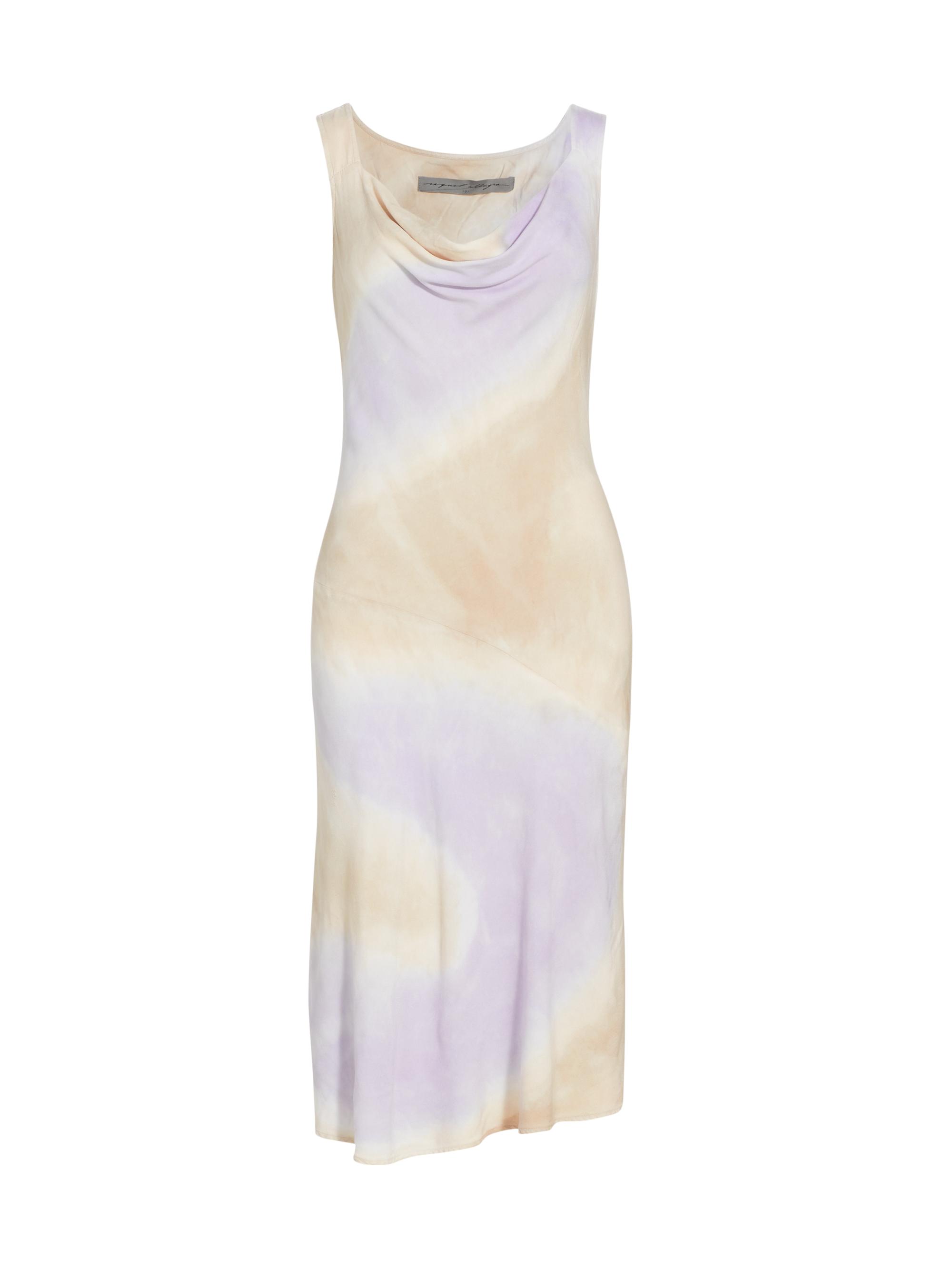 Raquel Allegra Women's Linda Tie-Dyed Bias Dress - Lavender Tie Dye
