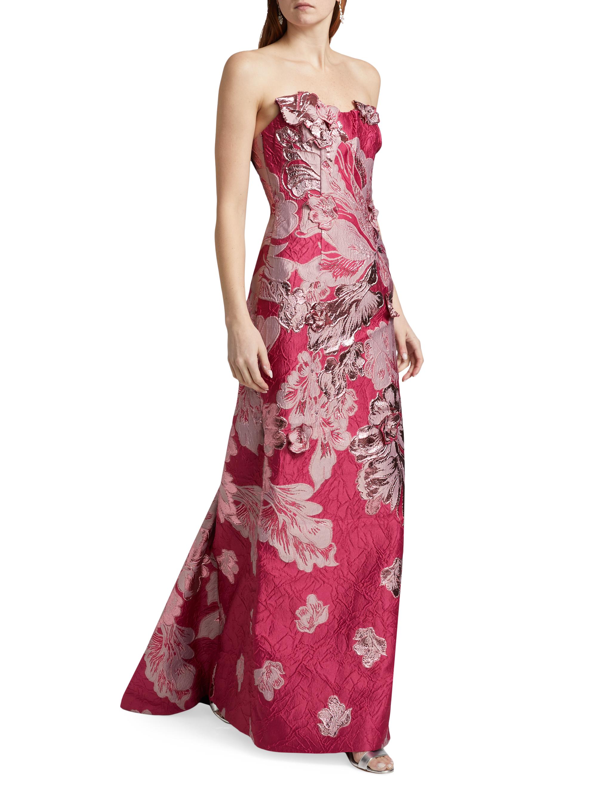 Rene Ruiz Collection Women's Strapless Floral Jacquard Mermaid Gown - Pink | Thumbnail 2