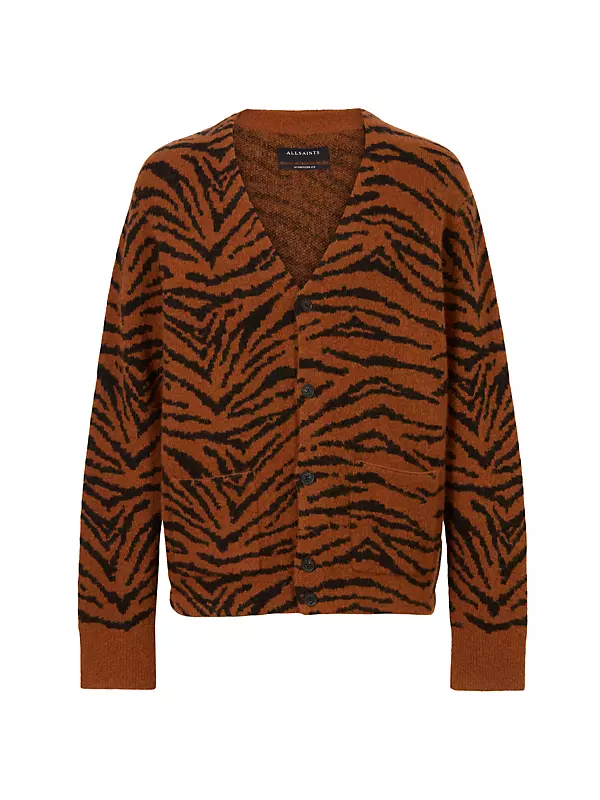 Shop AllSaints Tiger Knit Cardigan | Saks Fifth Avenue