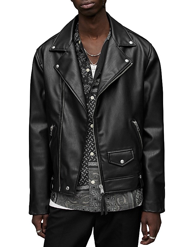 Shop AllSaints Milo Faux Leather Biker Jacket | Saks Fifth Shop AllSaints Milo Faux Leather Biker Jacket | Saks Fifth