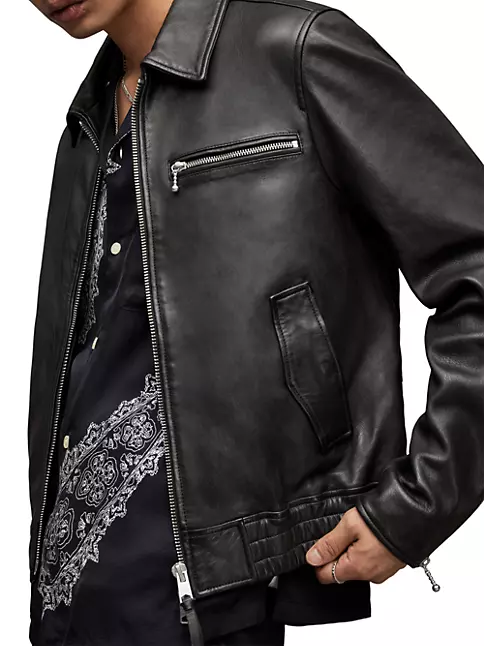 Shop AllSaints Gino Leather Jacket | Saks Fifth Avenue