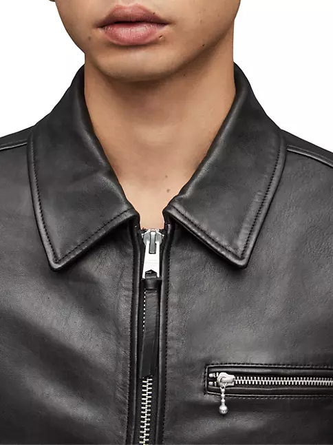 Shop AllSaints Gino Leather Jacket | Saks Fifth Avenue