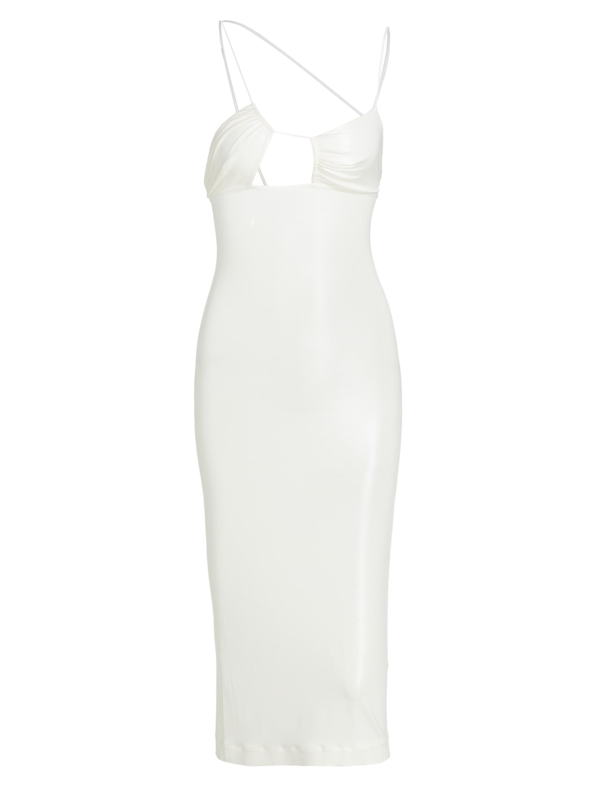 Nensi Dojaka Women's Asymmetric Midi-Dress - White Glossy