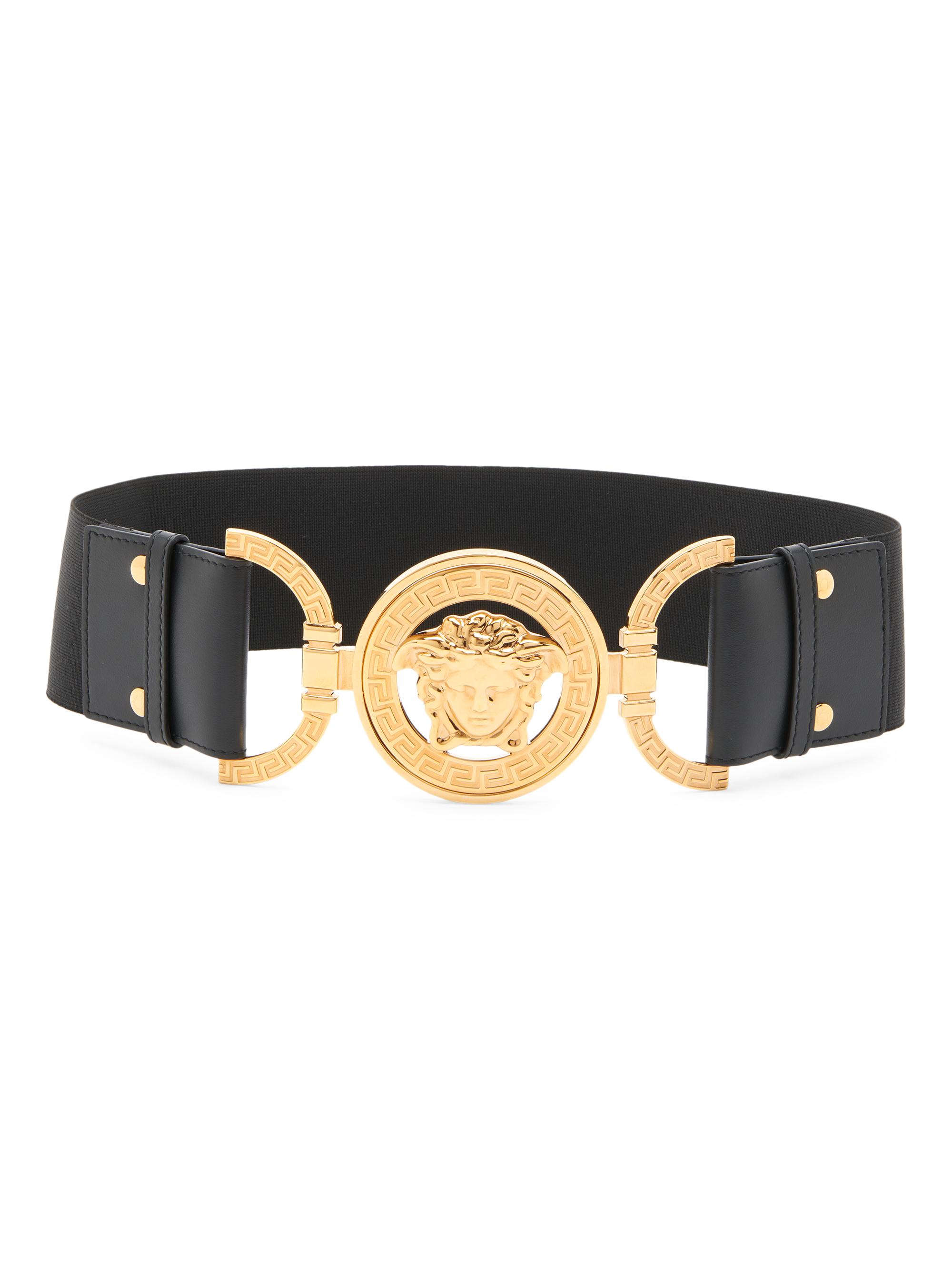 Versace Kids Medusa-buckle leather belt - White