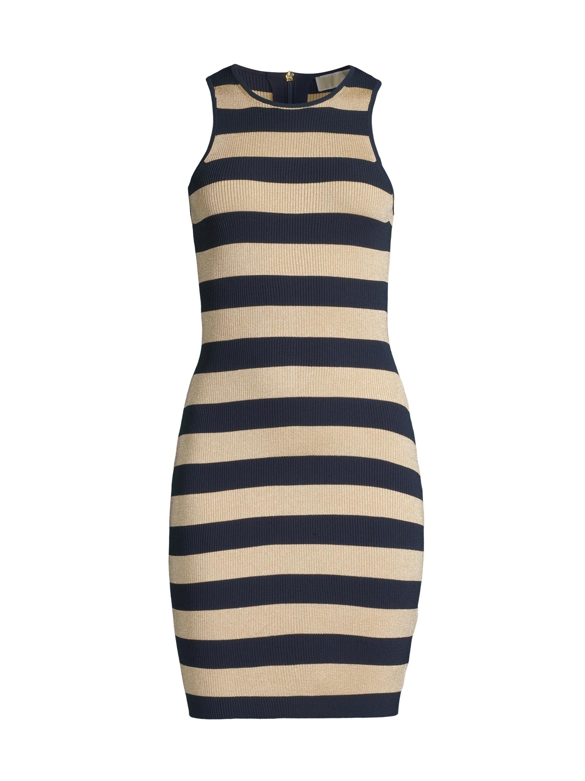michael kors striped bodycon dress Michael Kors Womens Black & White Stripe Bodycon Dress Full Side Zip Size 8