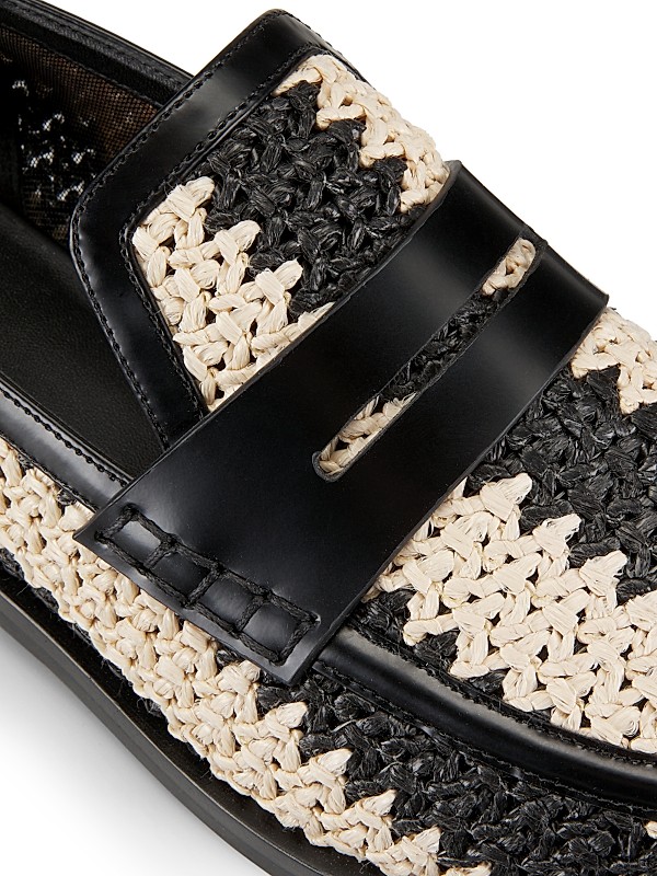 Shop 3.1 Phillip Lim Alexa Raffia & Leather Penny Loafers Shop 3.1 Phillip Lim Alexa Raffia & Leather Penny Loafers