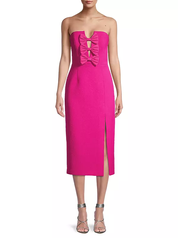 Rebecca Vallance Women's Cecily Strapless Midi-Dress - Hot Pink - Size 8