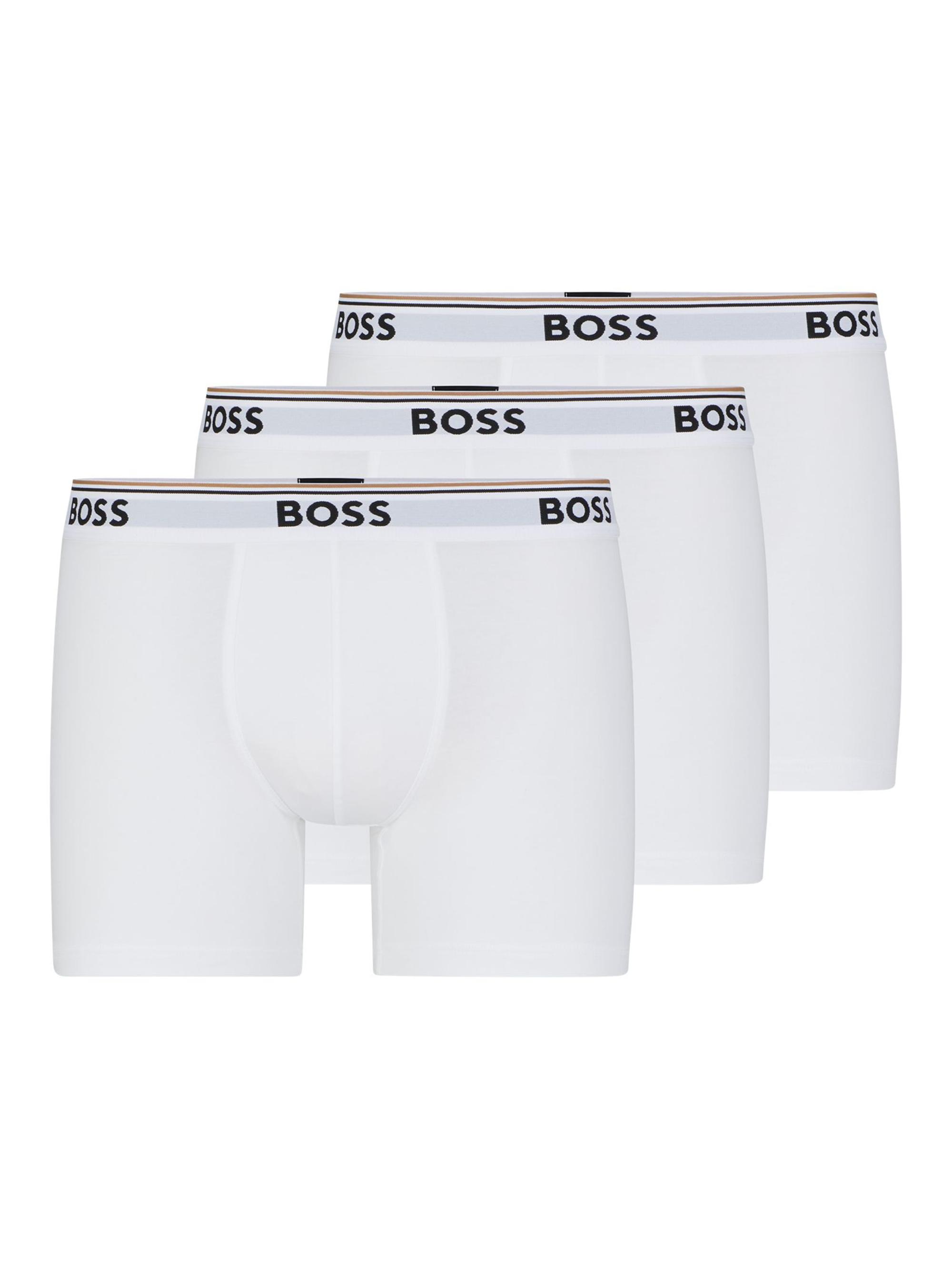 BOSS Men's Three Pack Of Stretch Cotton Trunks - White
