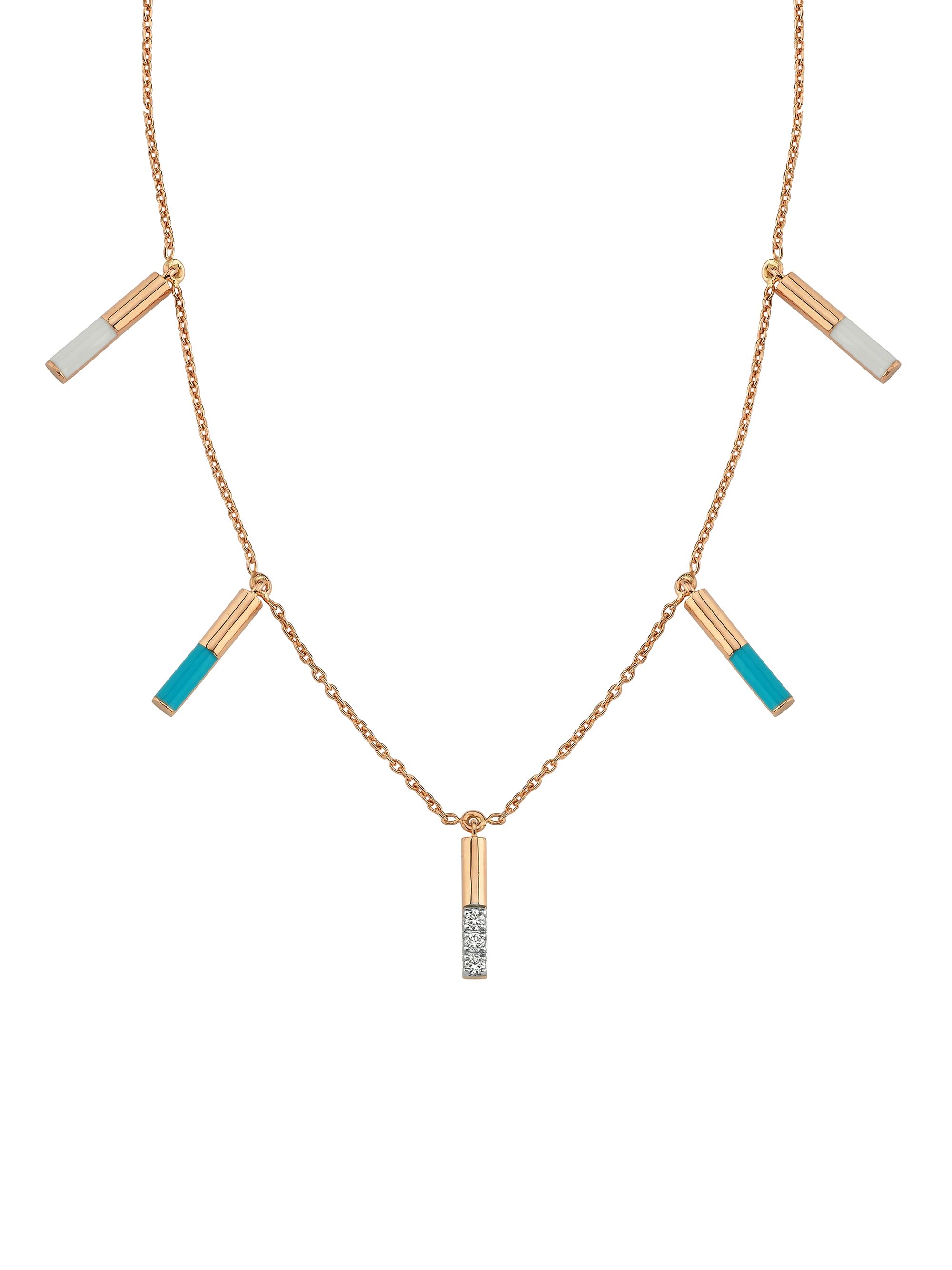 Melis Goral Women's 14K Rose Gold, Enamel & 0.06 TCW Diamond Station Necklace - Rose Gold