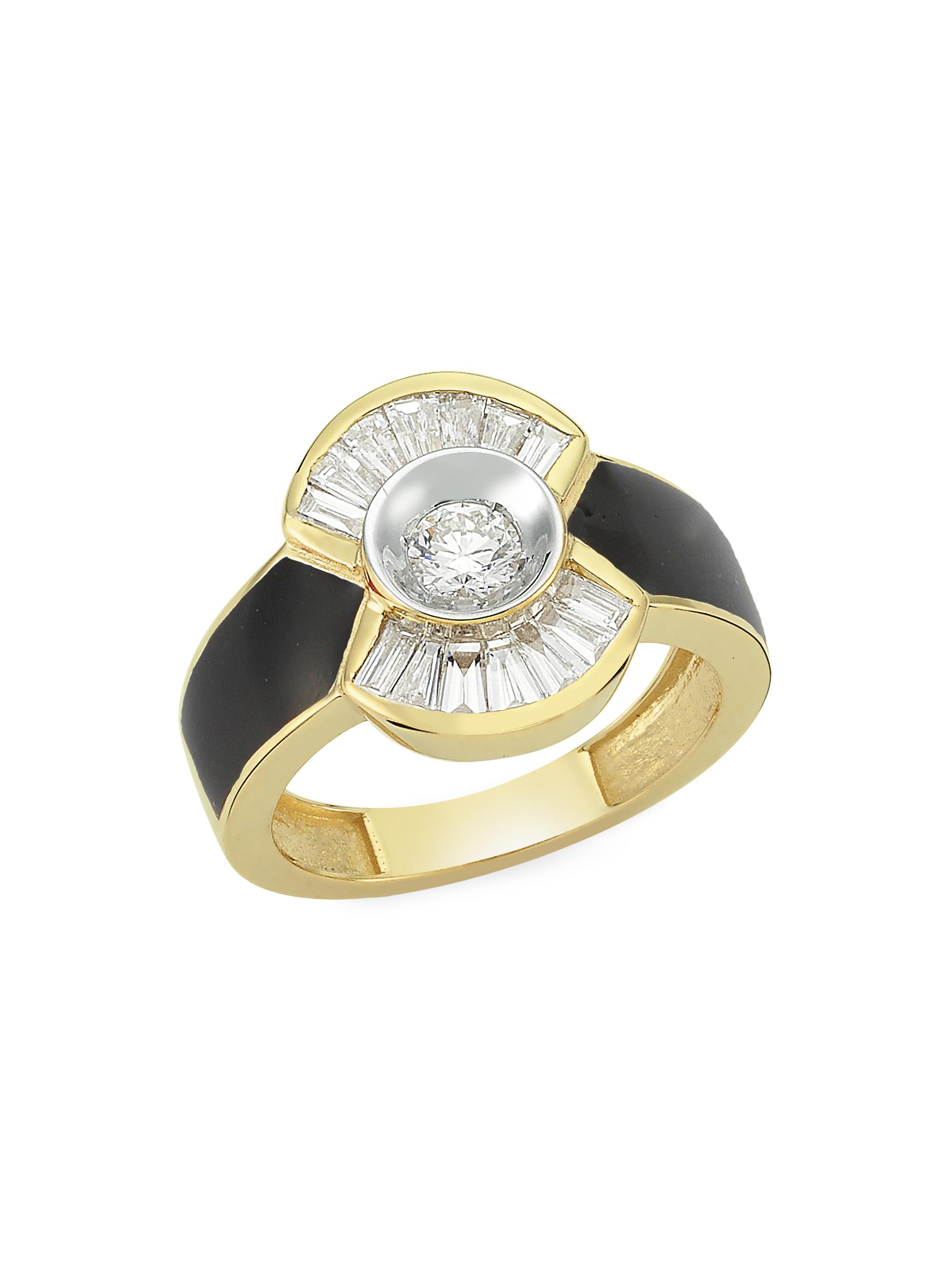 Melis Goral Women's Reflection 1K Yellow Gold & 0.62 TCW Diamond Signet Ring - Gold