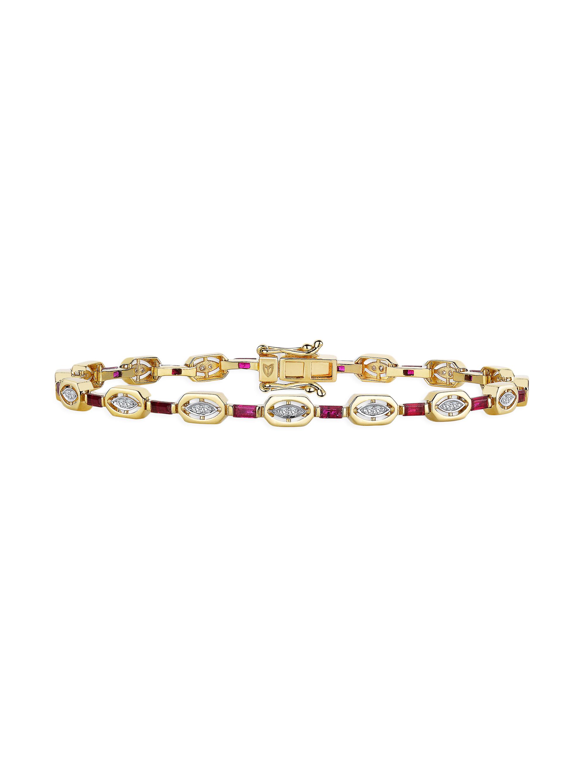 Melis Goral Women's Monoglam 14K Yellow Gold, Ruby & Diamond Bracelet - Gold