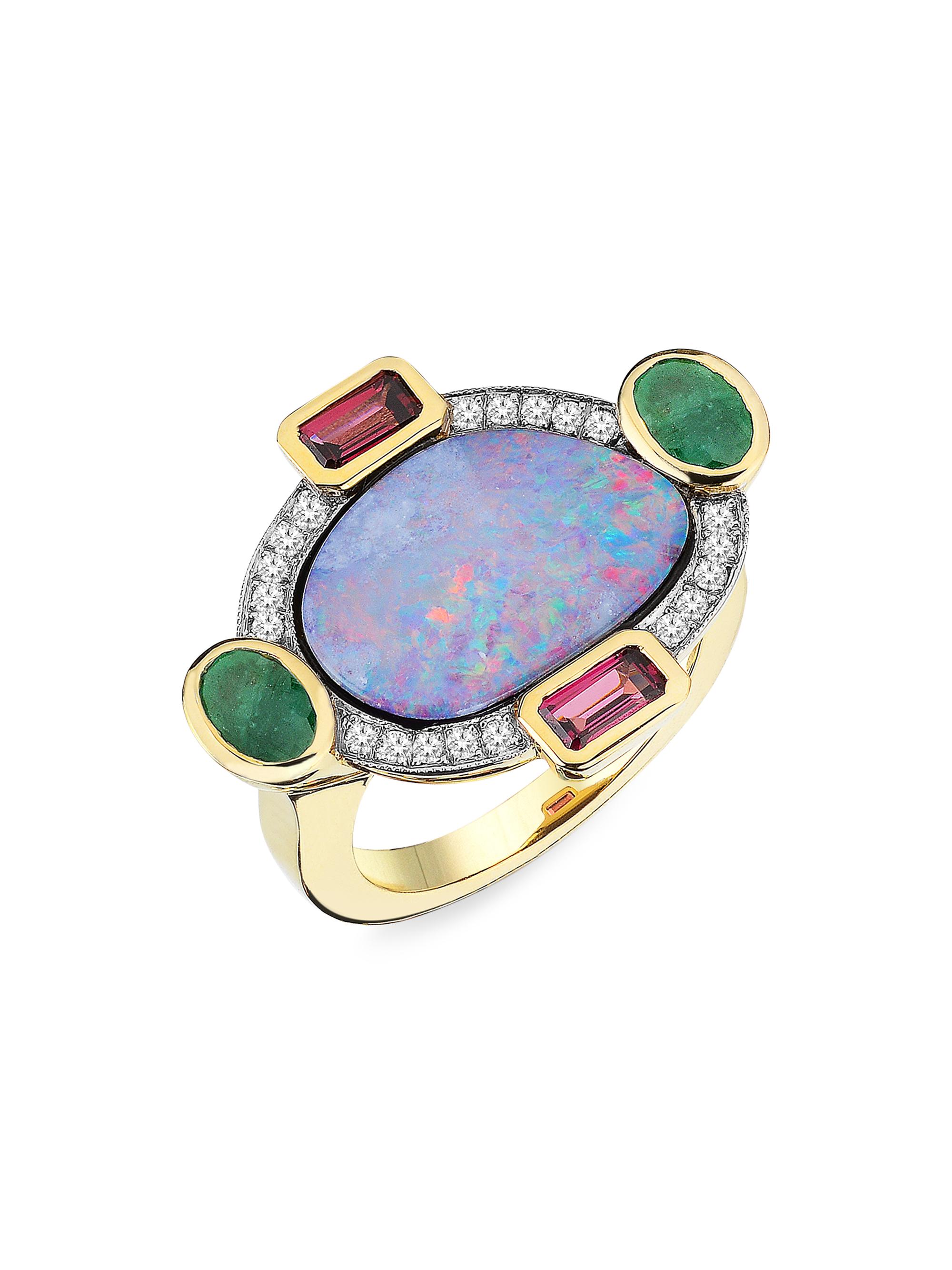 Melis Goral Women's Focus Two-Tone 14K Gold & Multi-Gemstone Ring - Gold