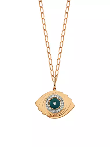Guardian Two-Tone 14K Gold & 0.2 TCW Diamond Evil Eye Pendant Necklace