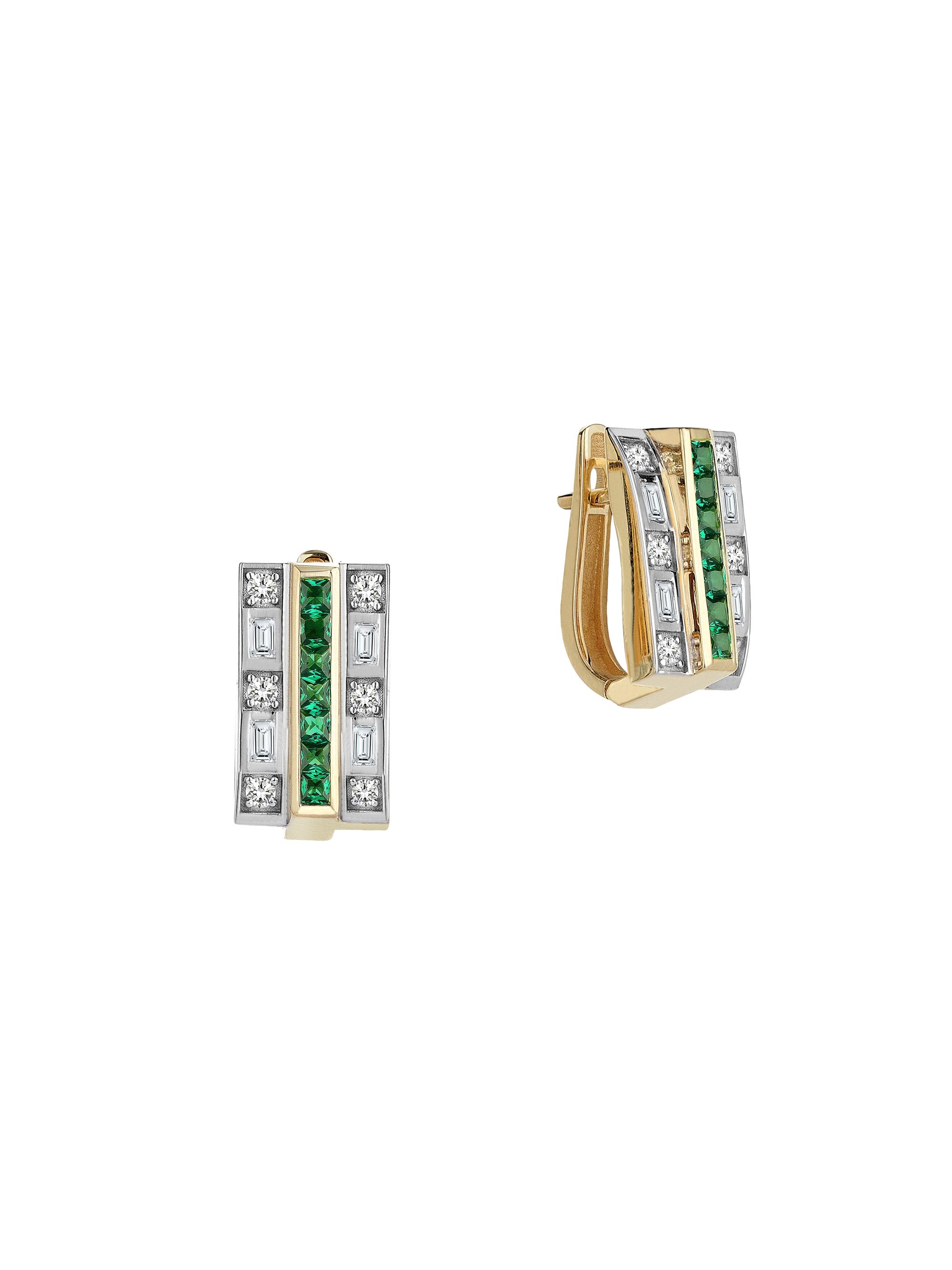Melis Goral Women's Mirror Two-Tone 14K Gold, Tsavorite & 0.77 TCW Diamond Earrings - Gold