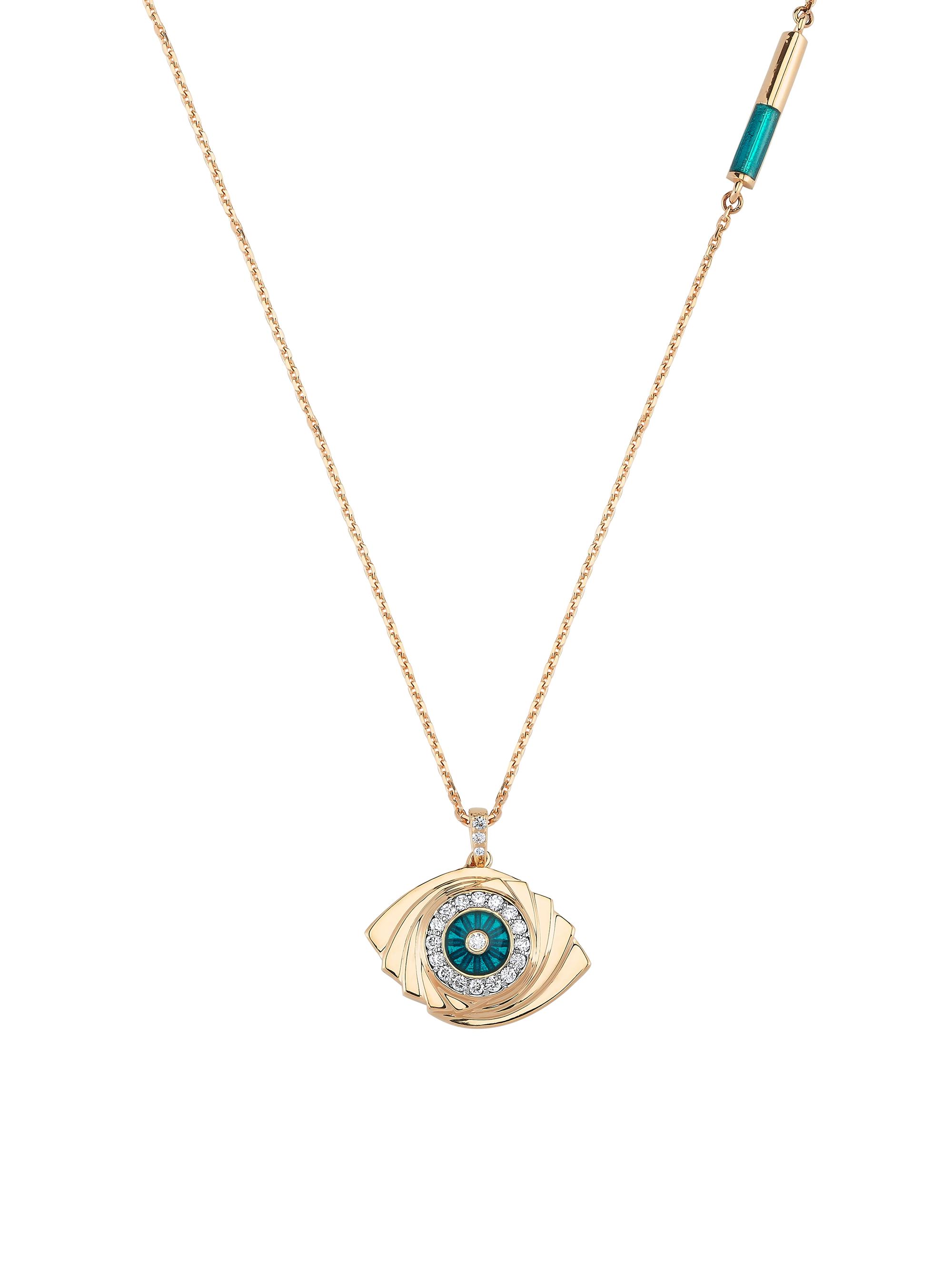 Melis Goral Women's Guardian Two-Tone 14K Gold & 0.15 TCW Diamond Evil Eye Pendant Necklace - Gold