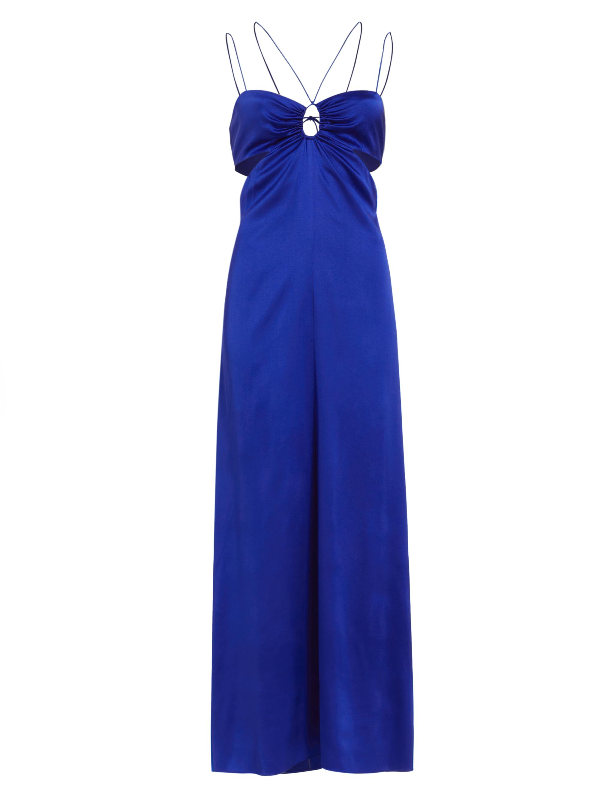 FRAME Women's Cut-Out Silk-Blend Maxi Dress - Ultramarine
