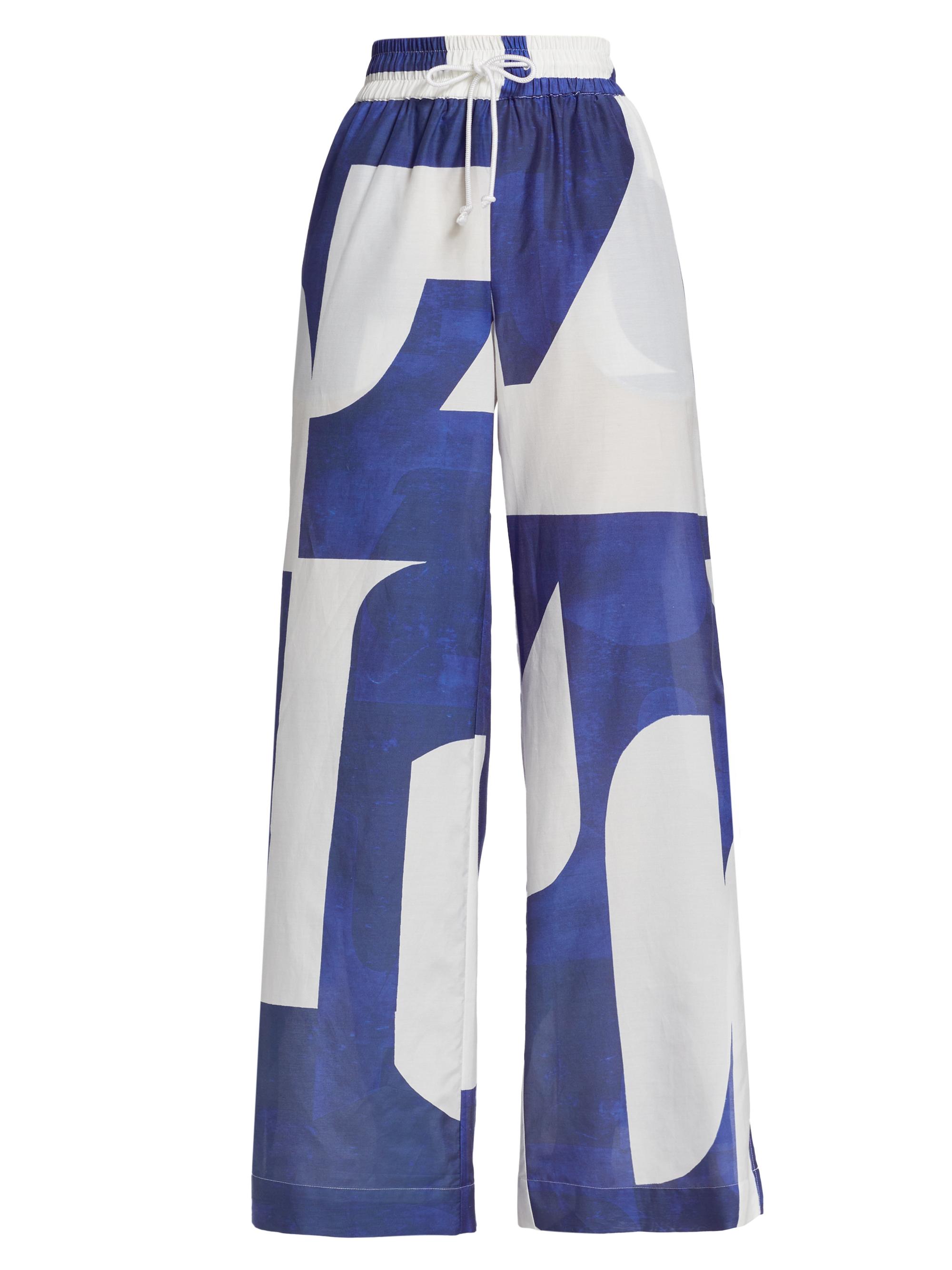 FRAME Women's Drawstring Lounge Pants - Ultramarine Multi | Thumbnail 8