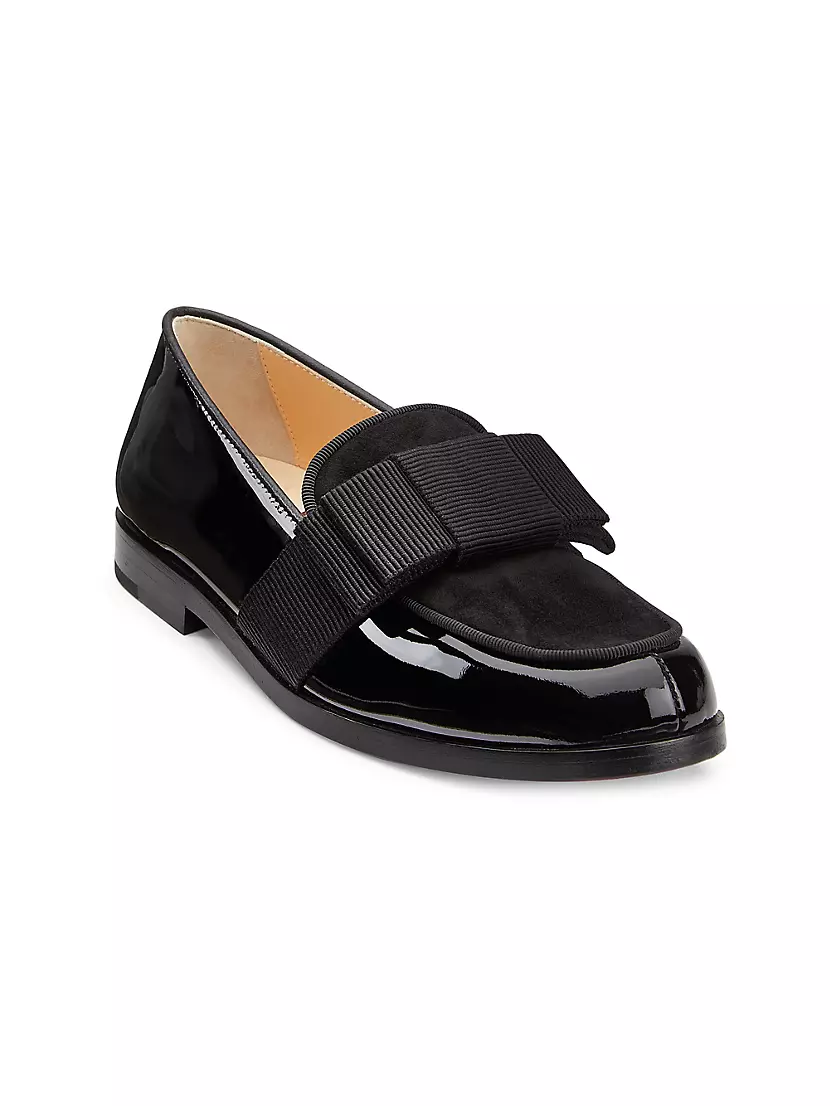 Chanel Black Leather and Patent CC Ballet Flats Size 41.5 Chanel
