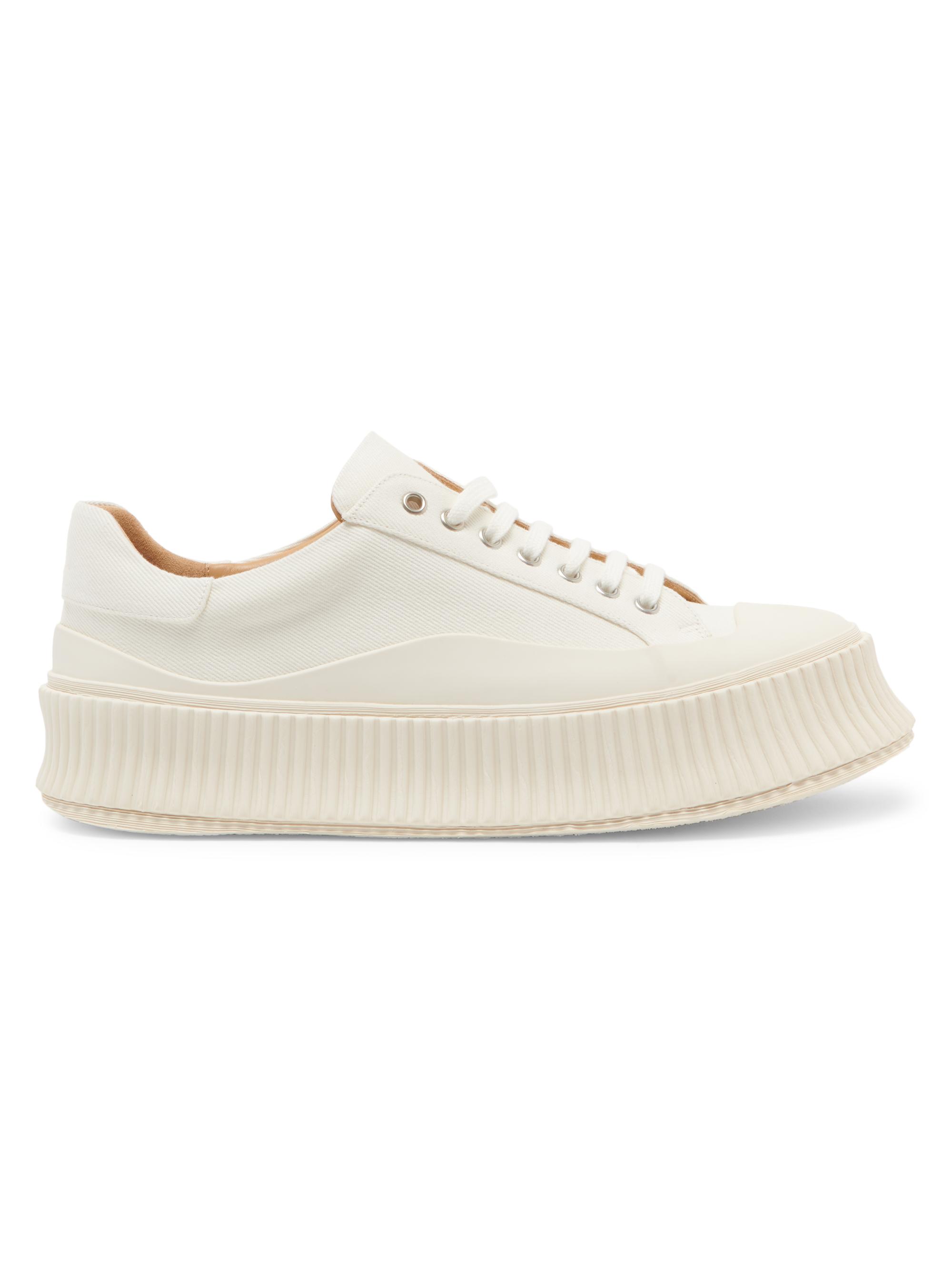 Jil Sander Men's Leather-Paneled Low-Top Sneakers - Cloud