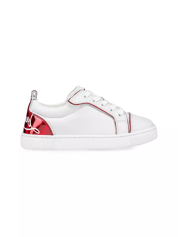 Christian Louboutin Kid's Funnyto Red-Sole Low-top Sneakers, Toddler/Kids