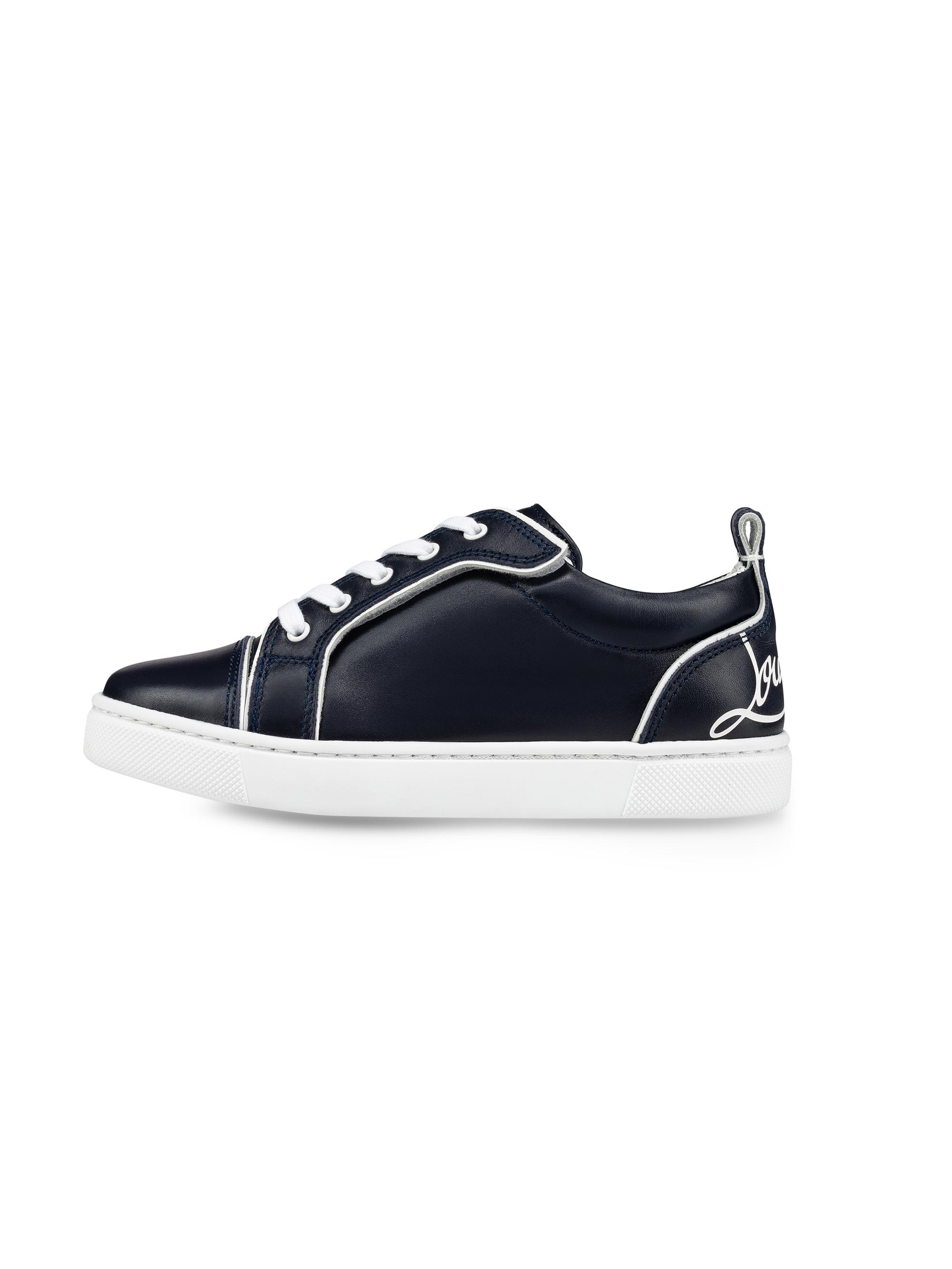 Christian Louboutin Little Boy's & Boy's Funnyto Leather Low-Top Sneakers - Navy 1 (Child)