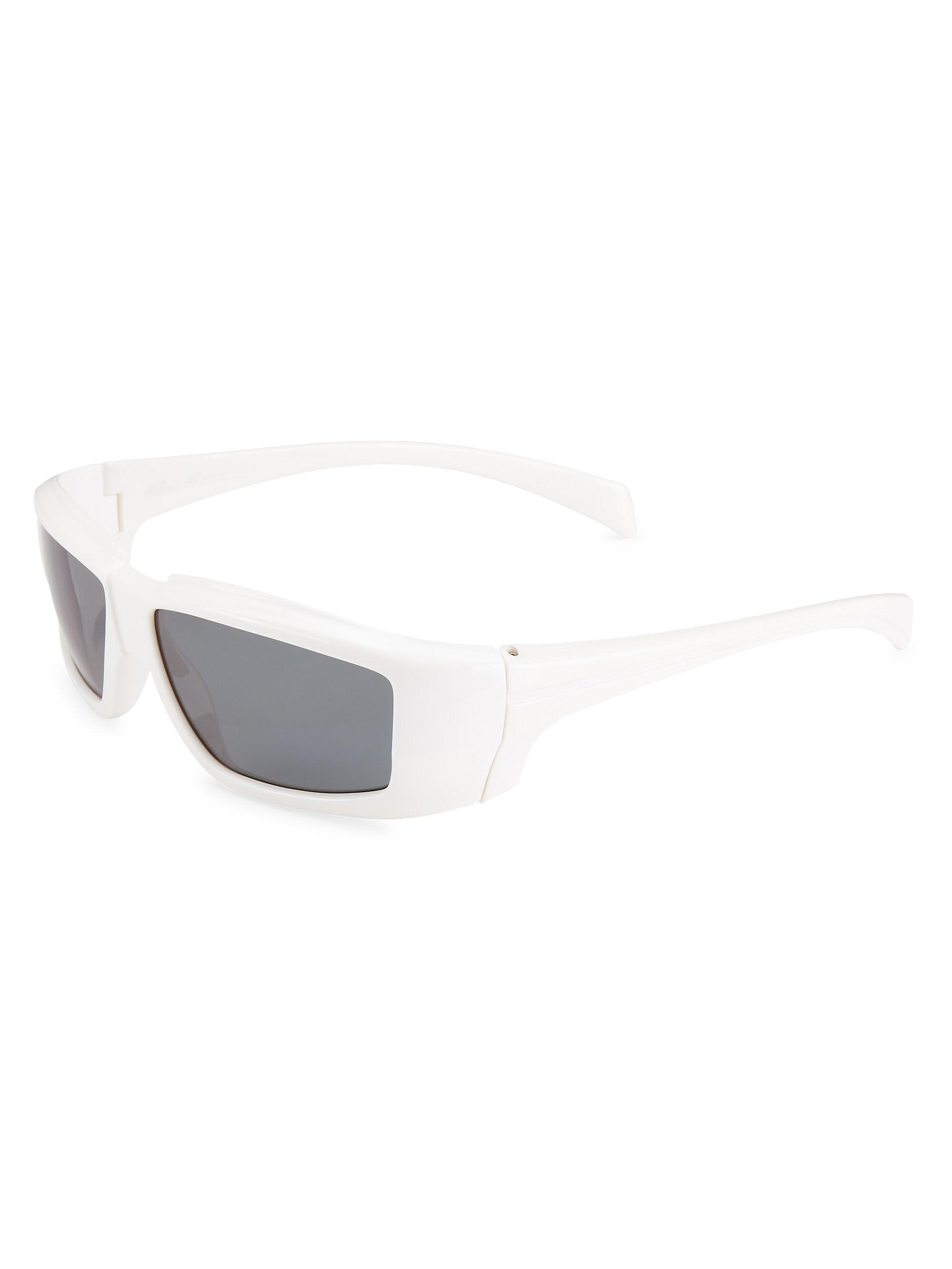 Rick Owens Men's 55MM Rectangular Sunglasses - Cream Black