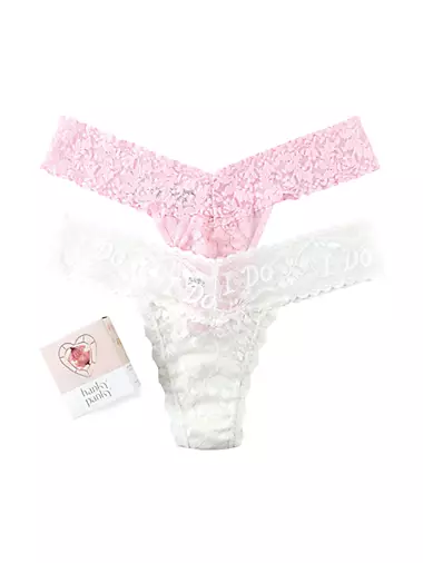 2-Pack I Do Shimmer Lace Low-Rise Thongs